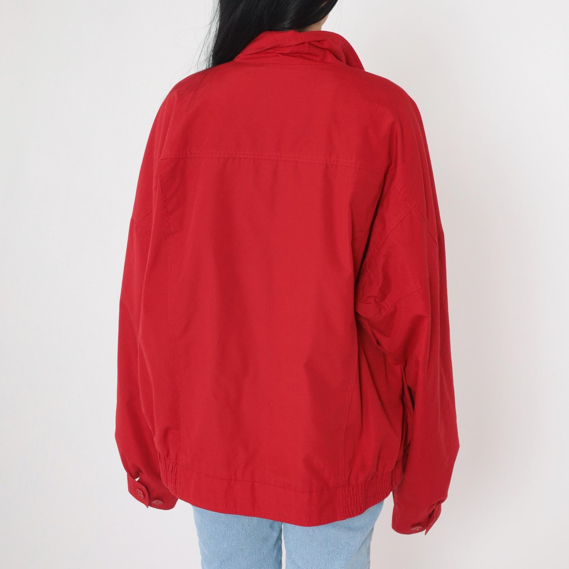 80s London Fog Red Bomber Windbreaker Jacket Extra Large XL