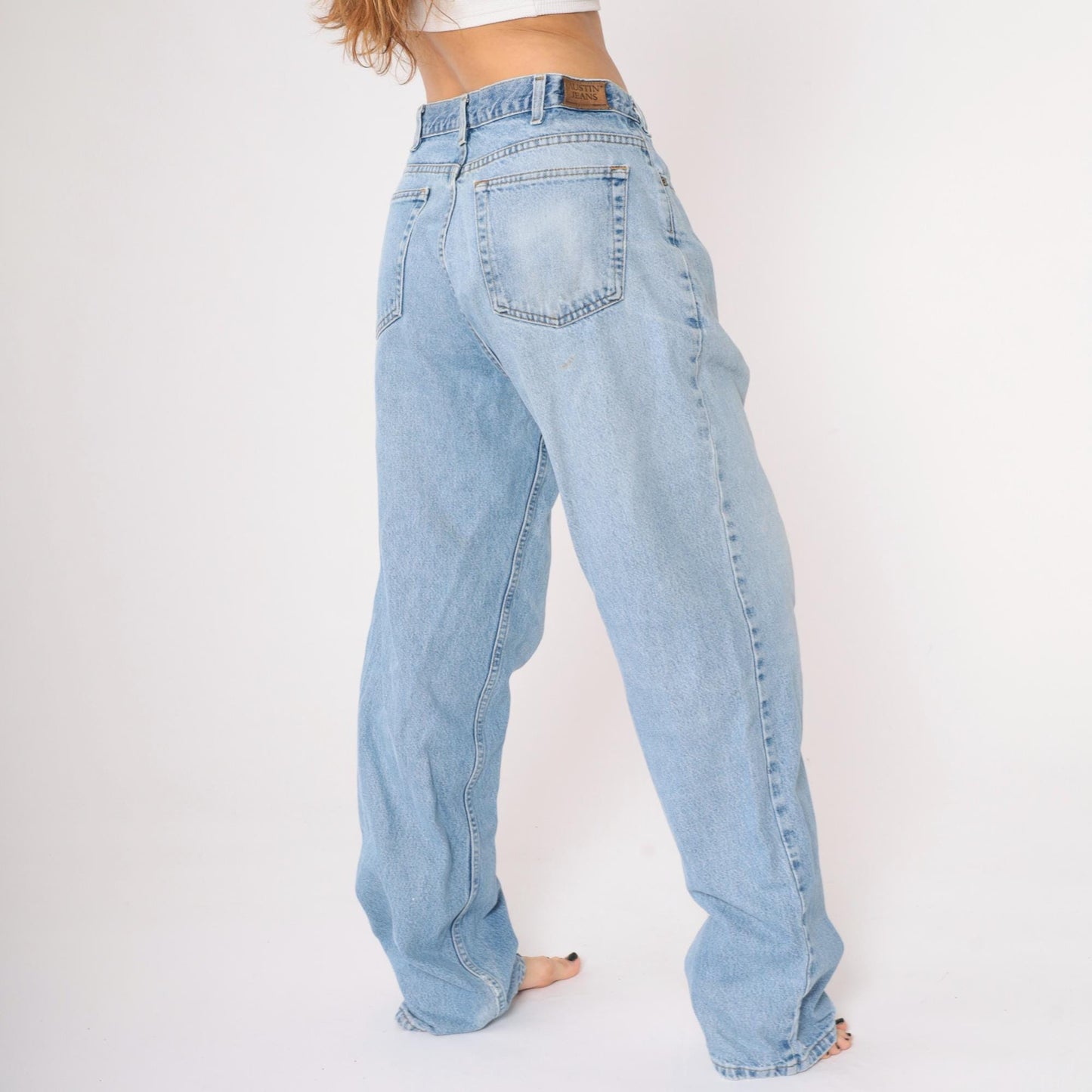 90s Austin Jeans Men's 38x36 High Rise Straight Leg Blue Denim Large