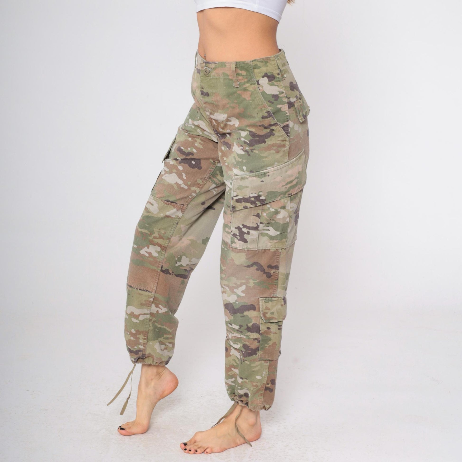 90s Propper International Camo Cargo Pants Olive Green Small