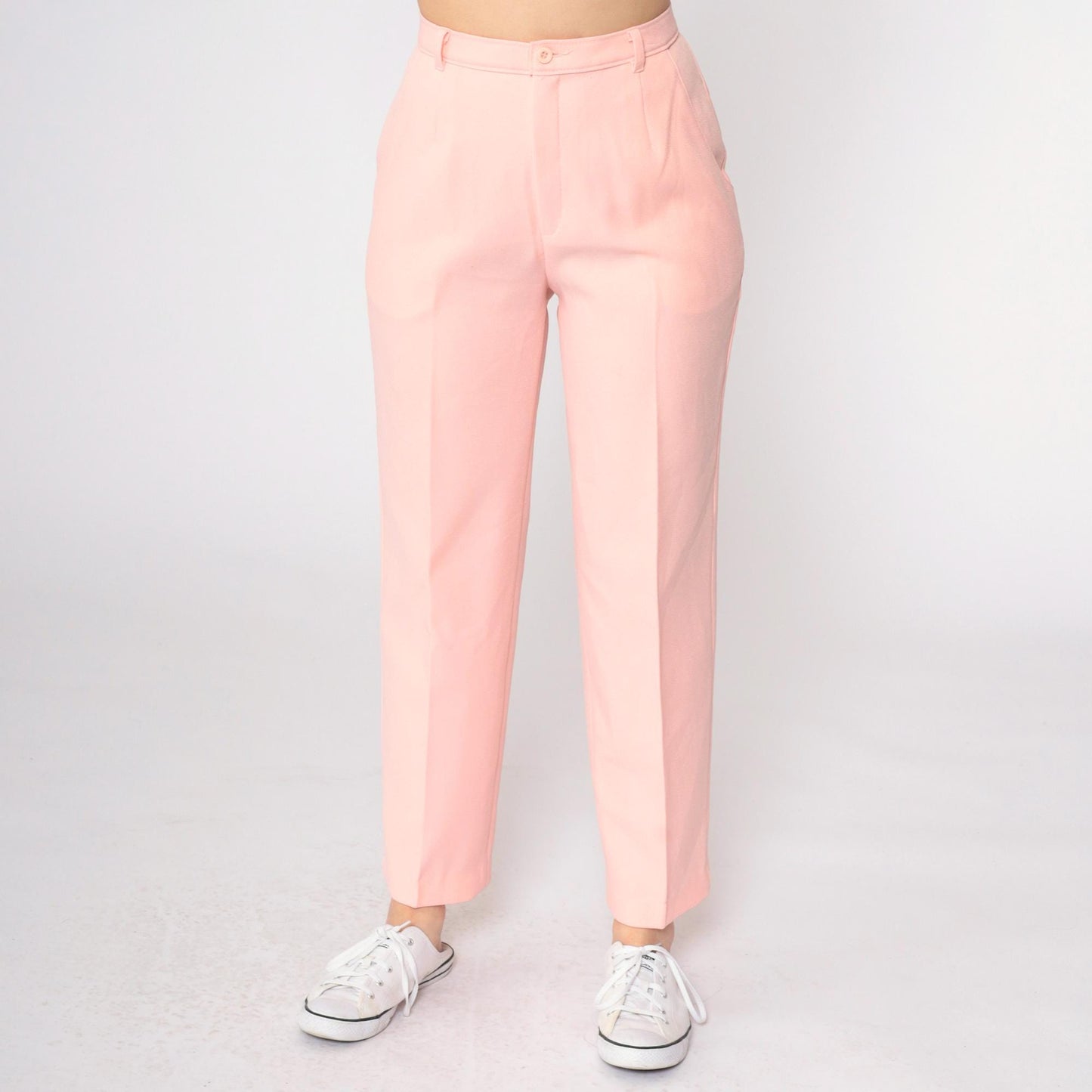 80s Levi's Bend Over Pink High-Waist Straight Leg Trousers Small
