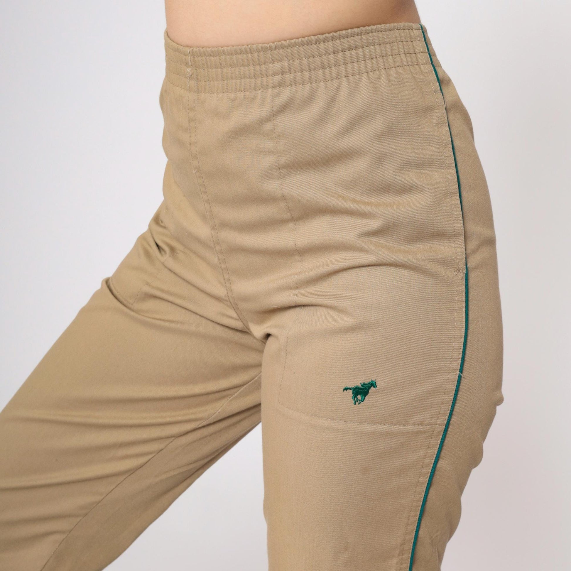 80s Wrangler Tan Straight Leg High Waist Elastic Trousers Extra Small XS