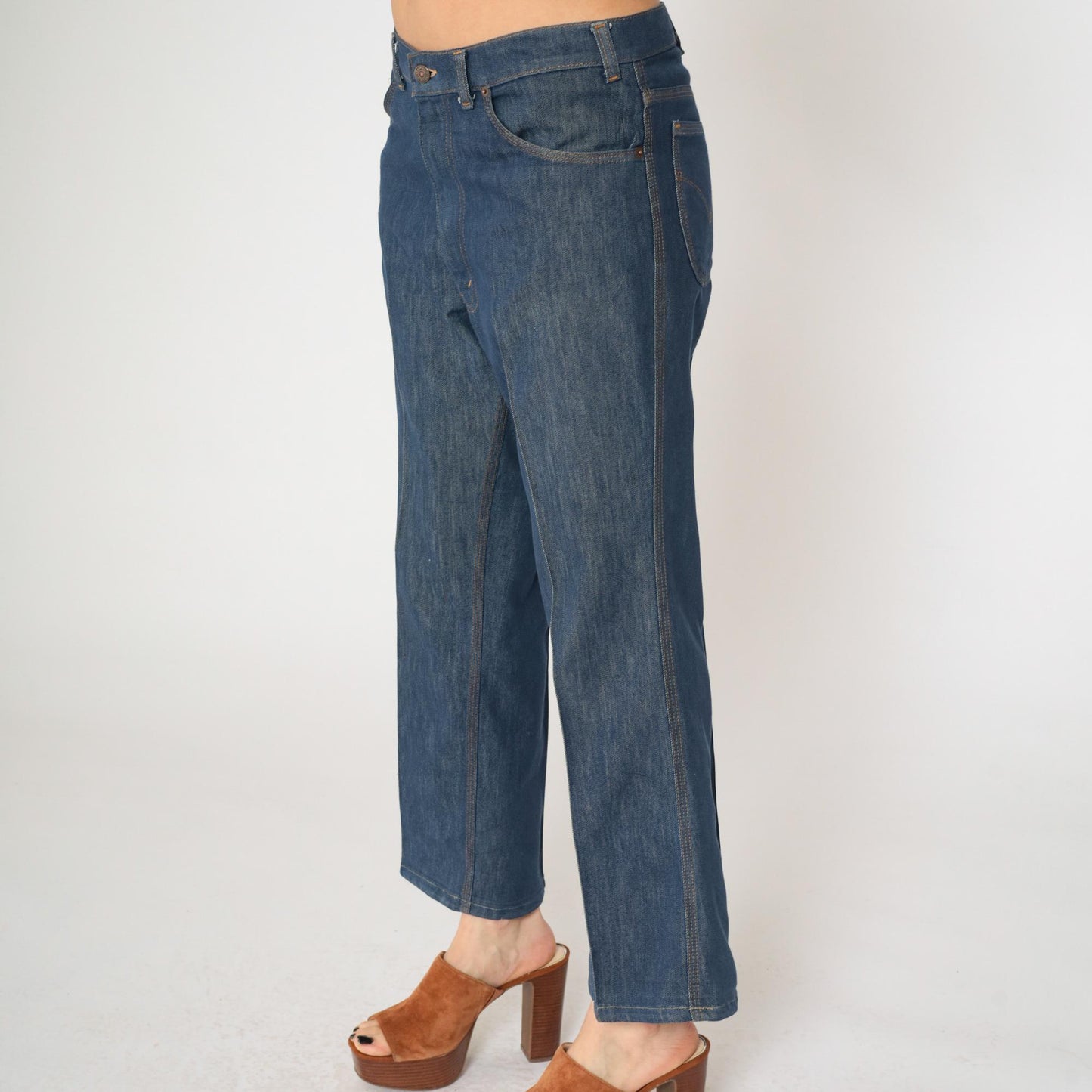 80s Levi's Dark Indigo Flared Bell Bottom Jeans High Rise Men's Medium