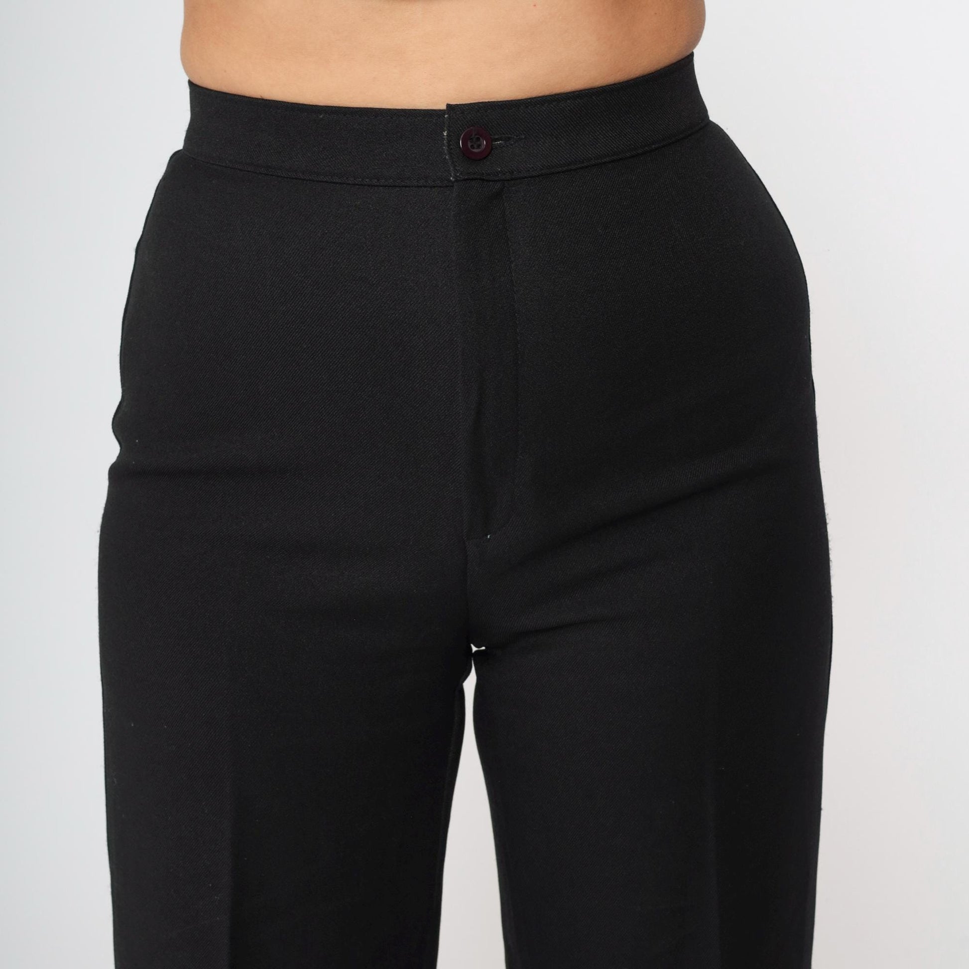 80s Black High-Rise Straight Trousers Bend Over Small S