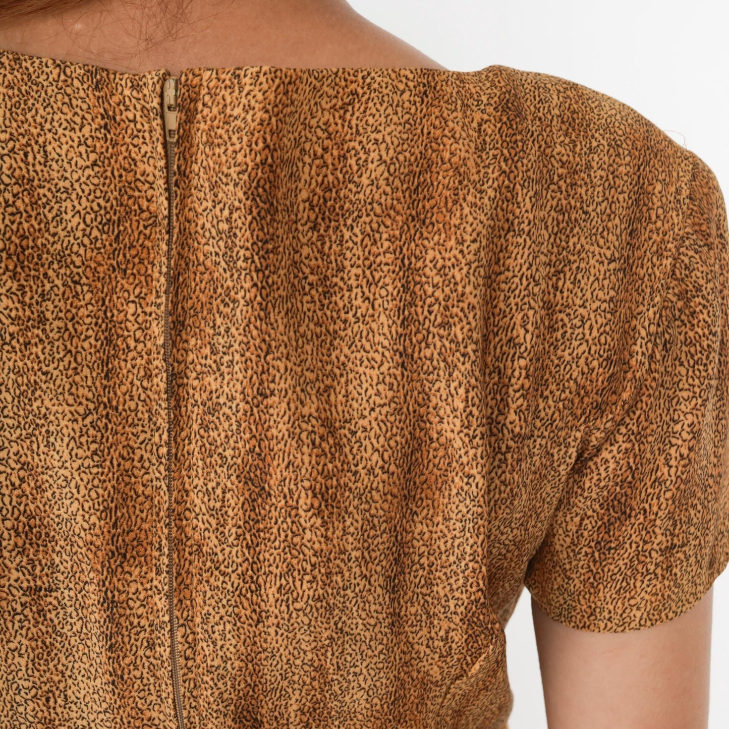 90s Jessica Howard Leopard Print Mini Dress Wrap Waist Short Sleeve Medium
