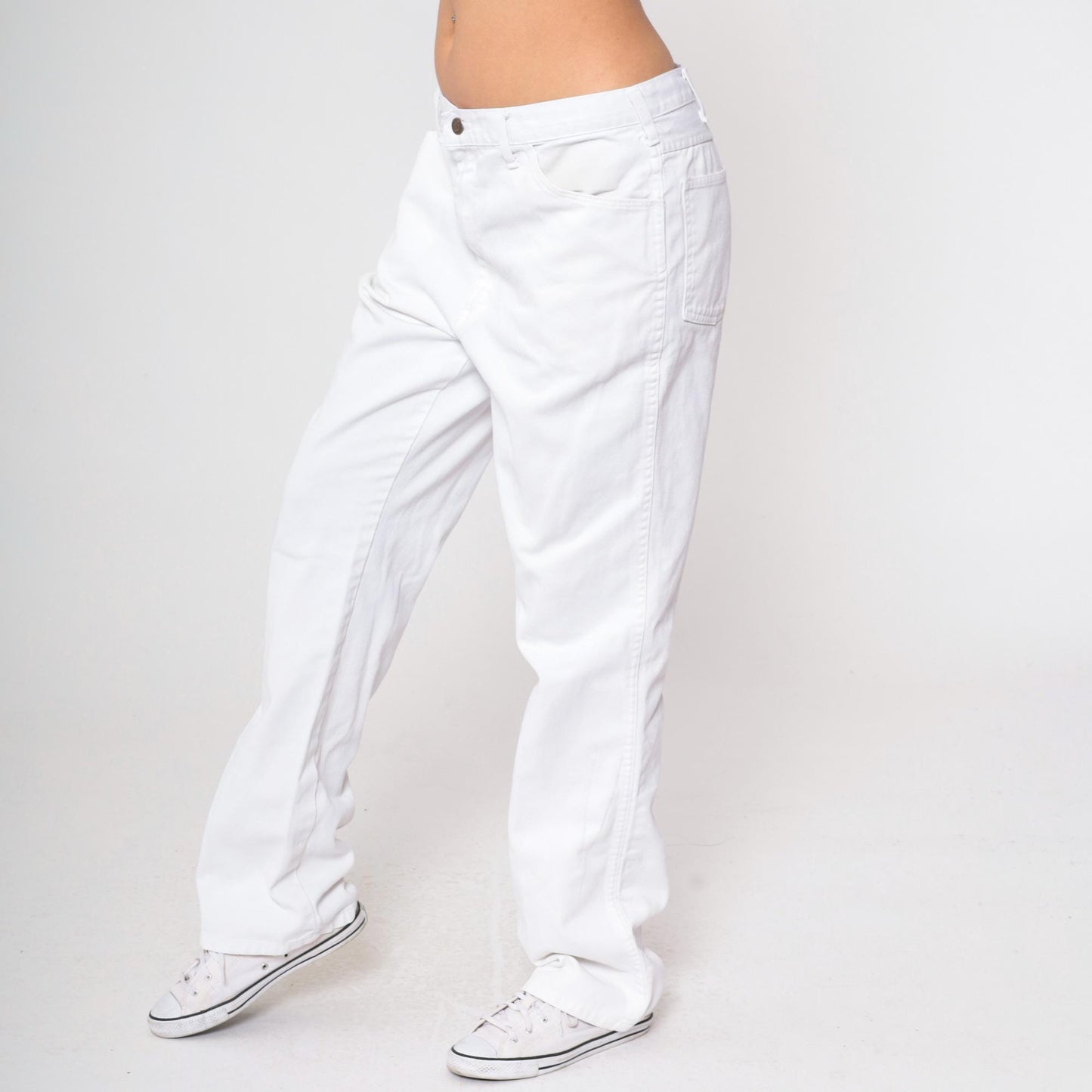 Dickies White Denim Jeans High Rise Straight Leg Y2K Workwear 35x34