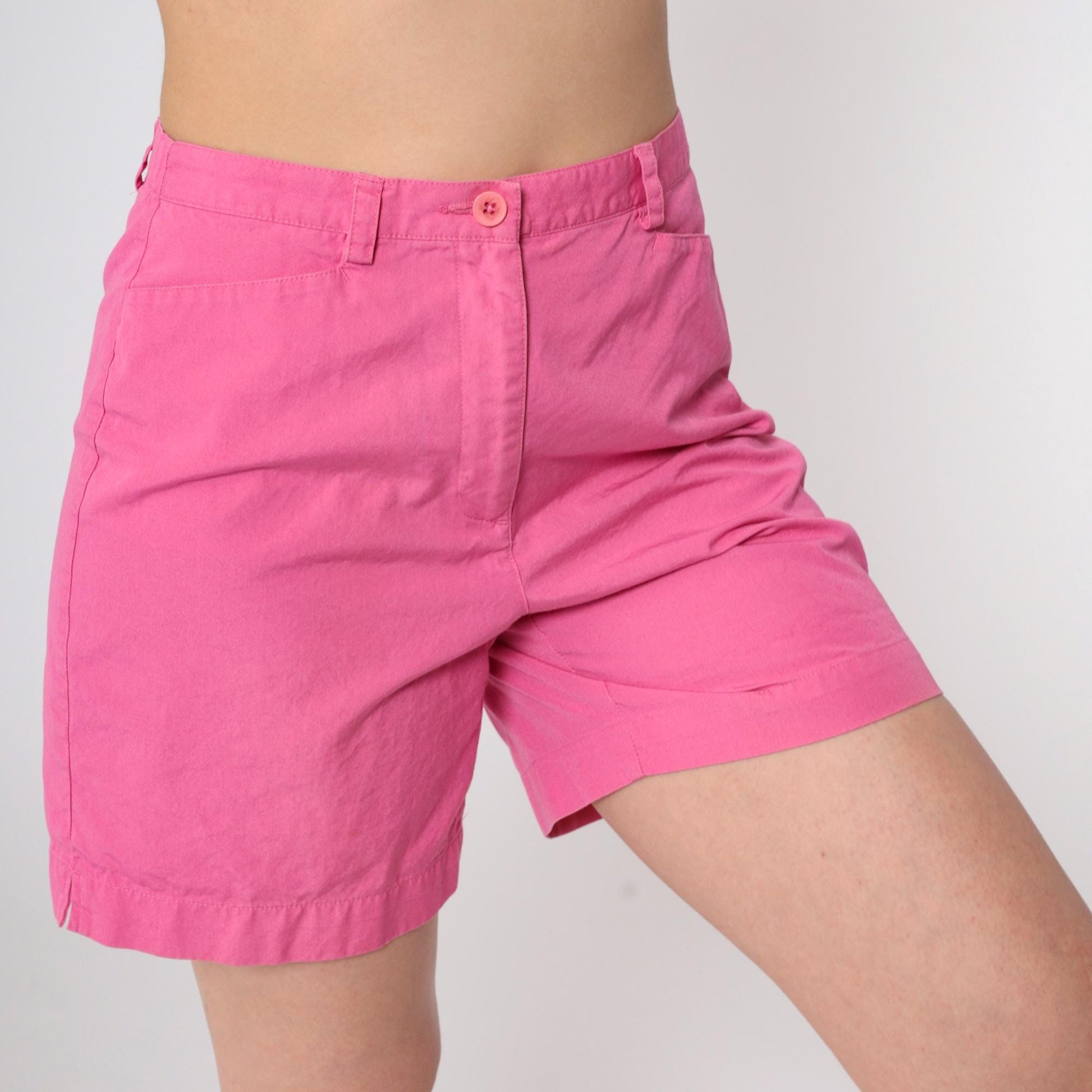 Y2K Liz Claiborne Hot Pink High-Waisted Cotton Shorts Petite 4