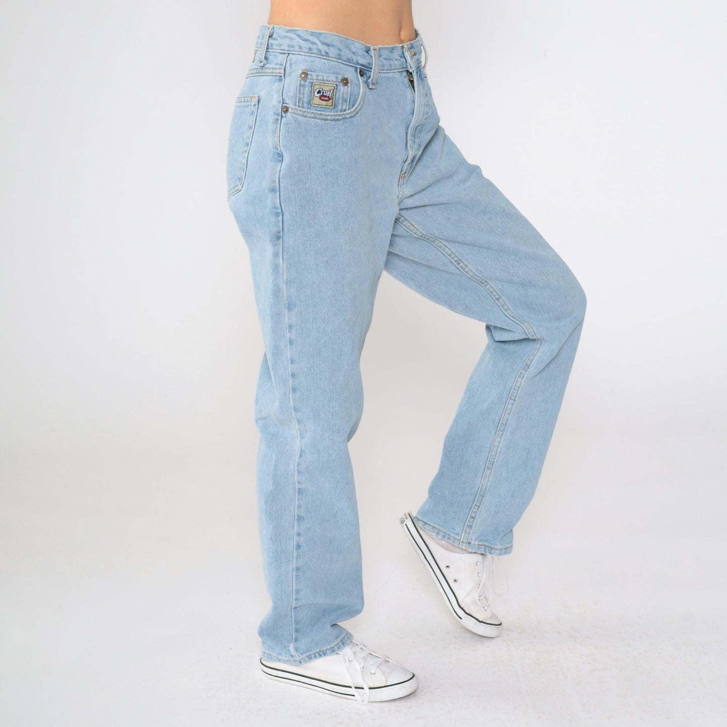 90s Cruel Girl High Rise Tapered Blue Denim Jeans Medium