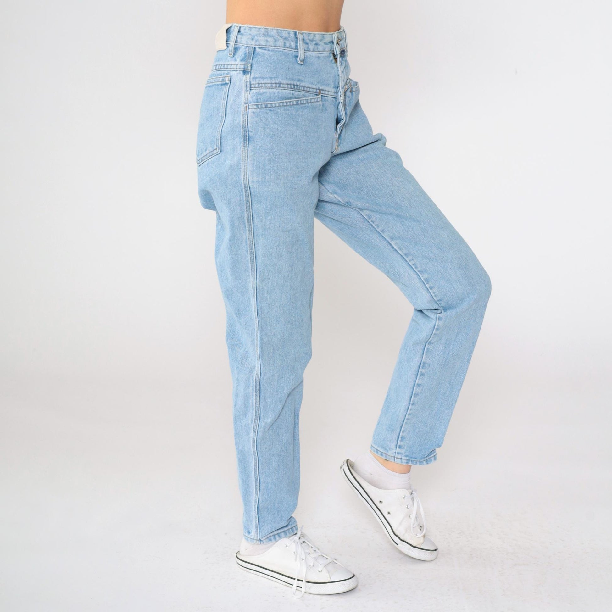 90s Marithé François Girbaud Light Wash High-Rise Tapered Jeans Small S
