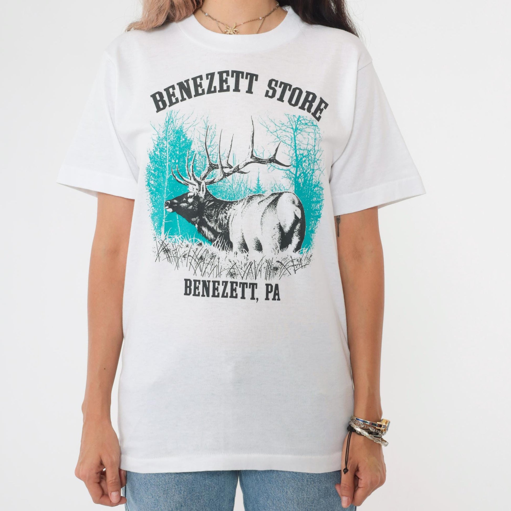 90s Benezett Store Pennsylvania Elk Graphic T-Shirt Small
