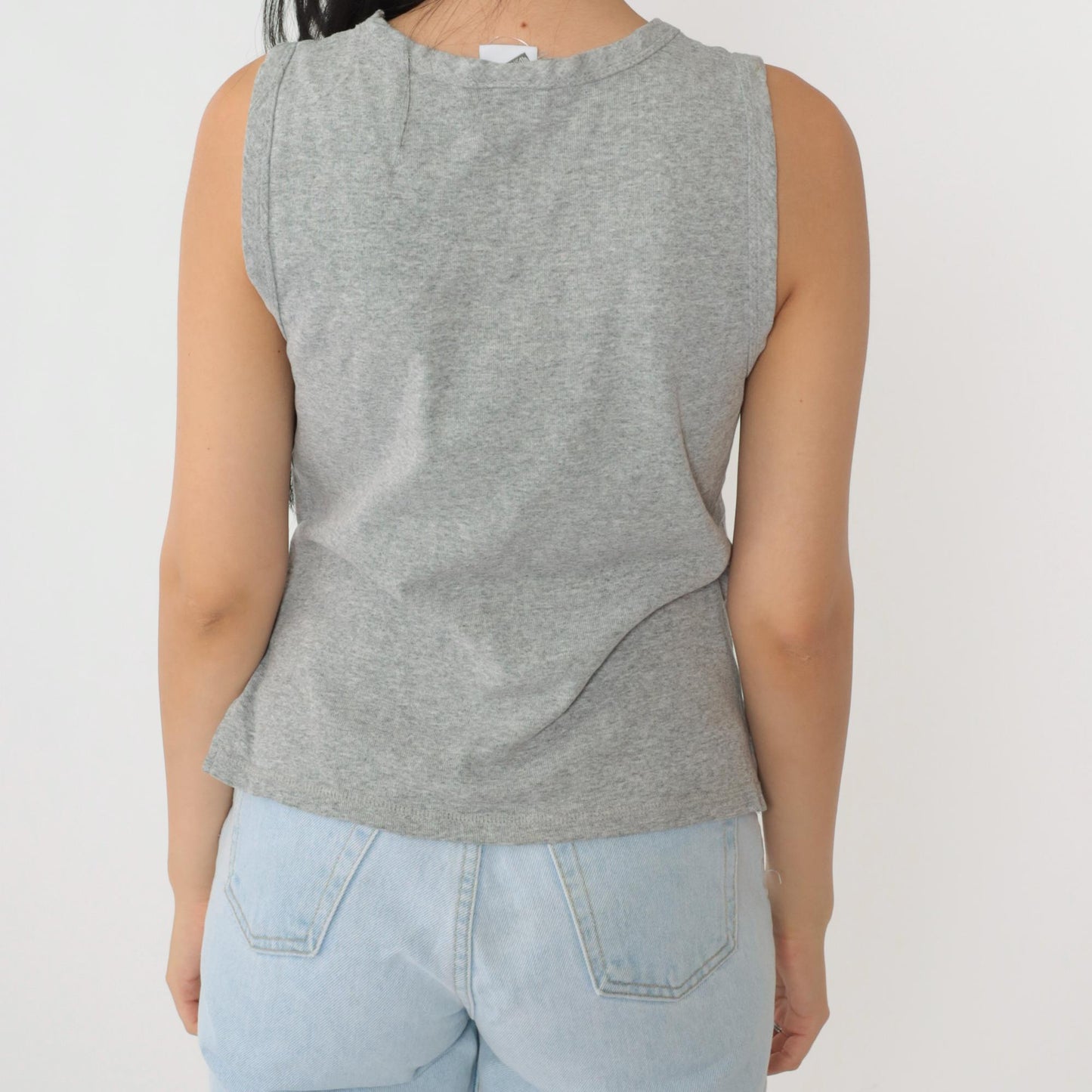 90s Tweety Bird Tough Bird Tank Top Warner Bros Grey Graphic Small