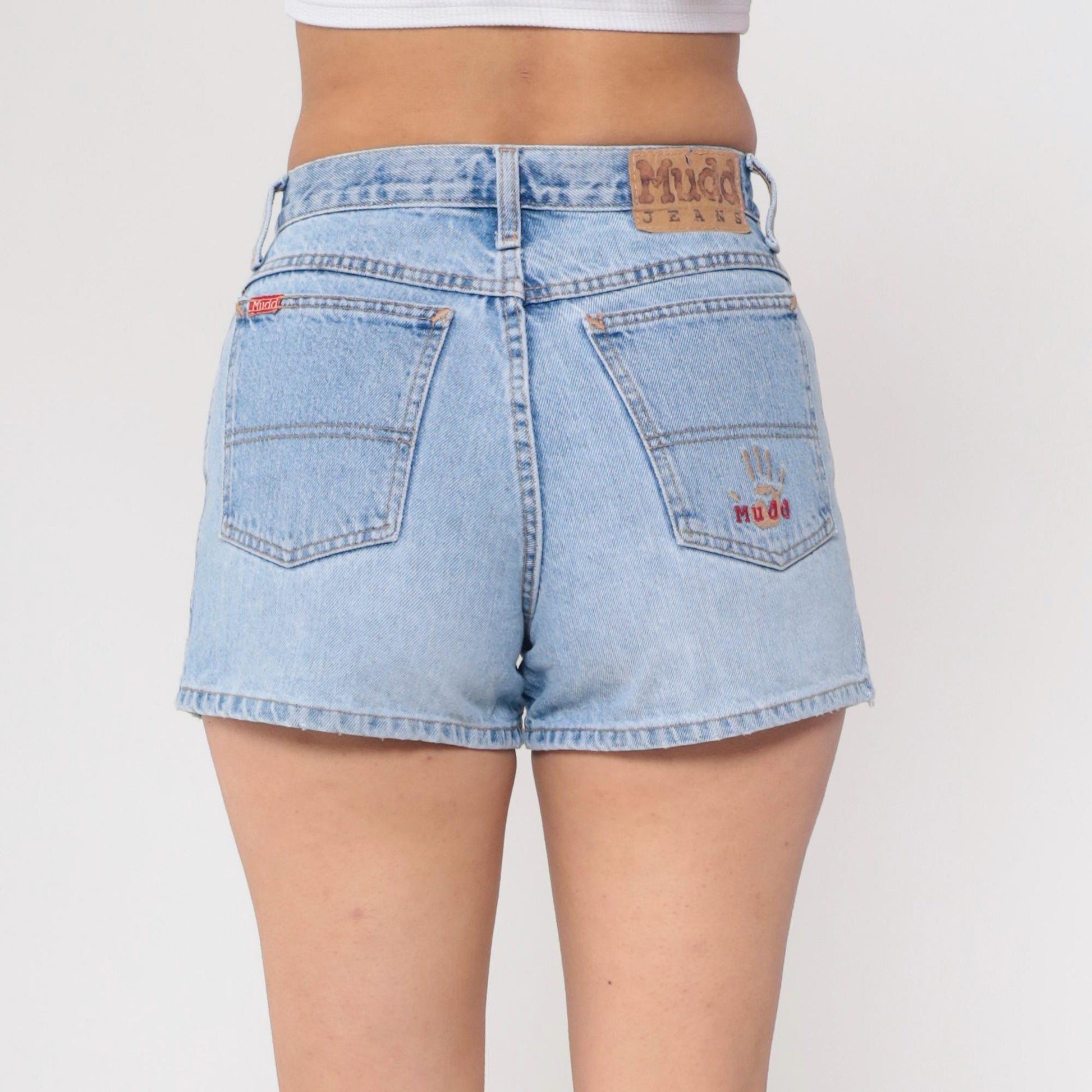 90s Mudd Light Wash Denim Shorts Mid Rise Blue Small