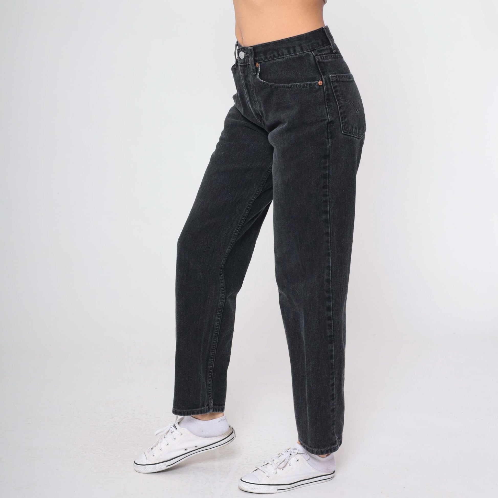 Y2K Levi's 550 Black Straight Leg Jeans High Rise Denim 31x32 Men's