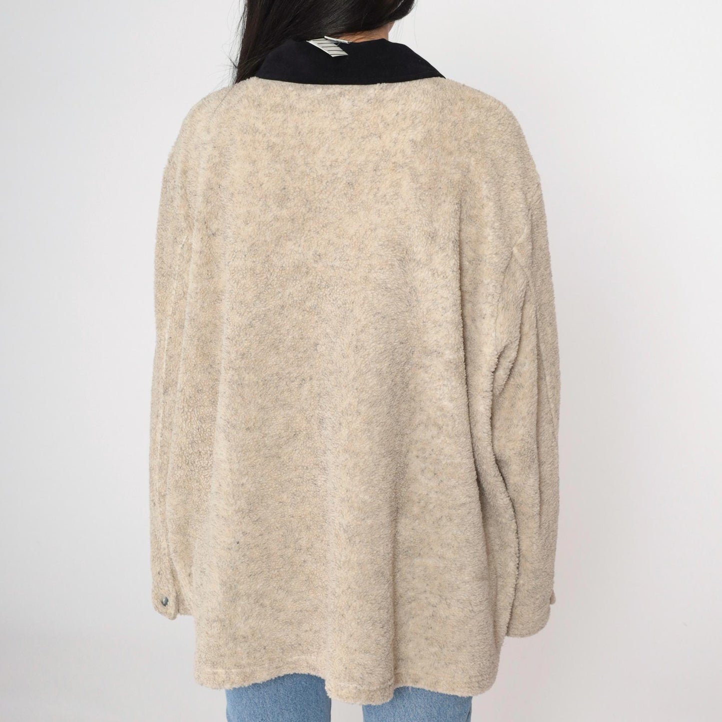 00s Southwestern Fleece Jacket Beige Aztec Button-Up XXL