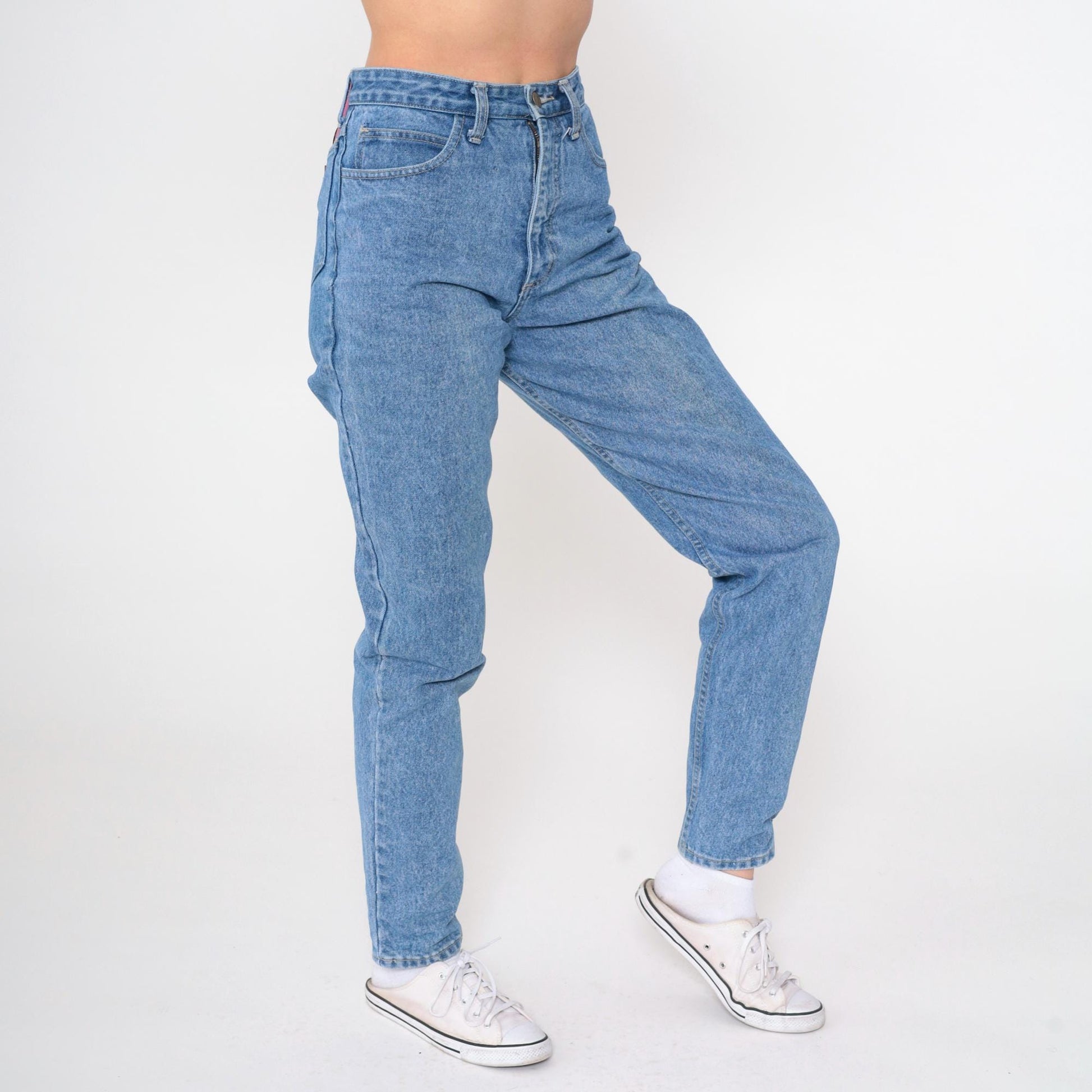 90s Guess High Waisted Tapered Jeans Blue Denim Small S