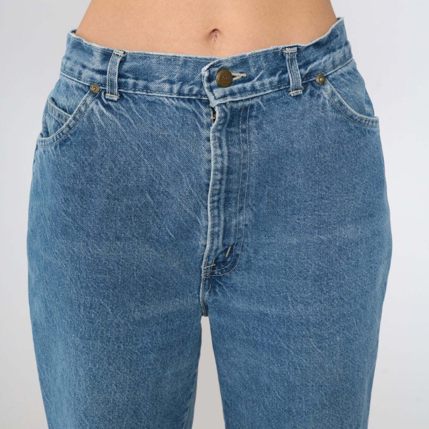 80s Chic High Waist Straight Leg Jeans Blue Denim Small