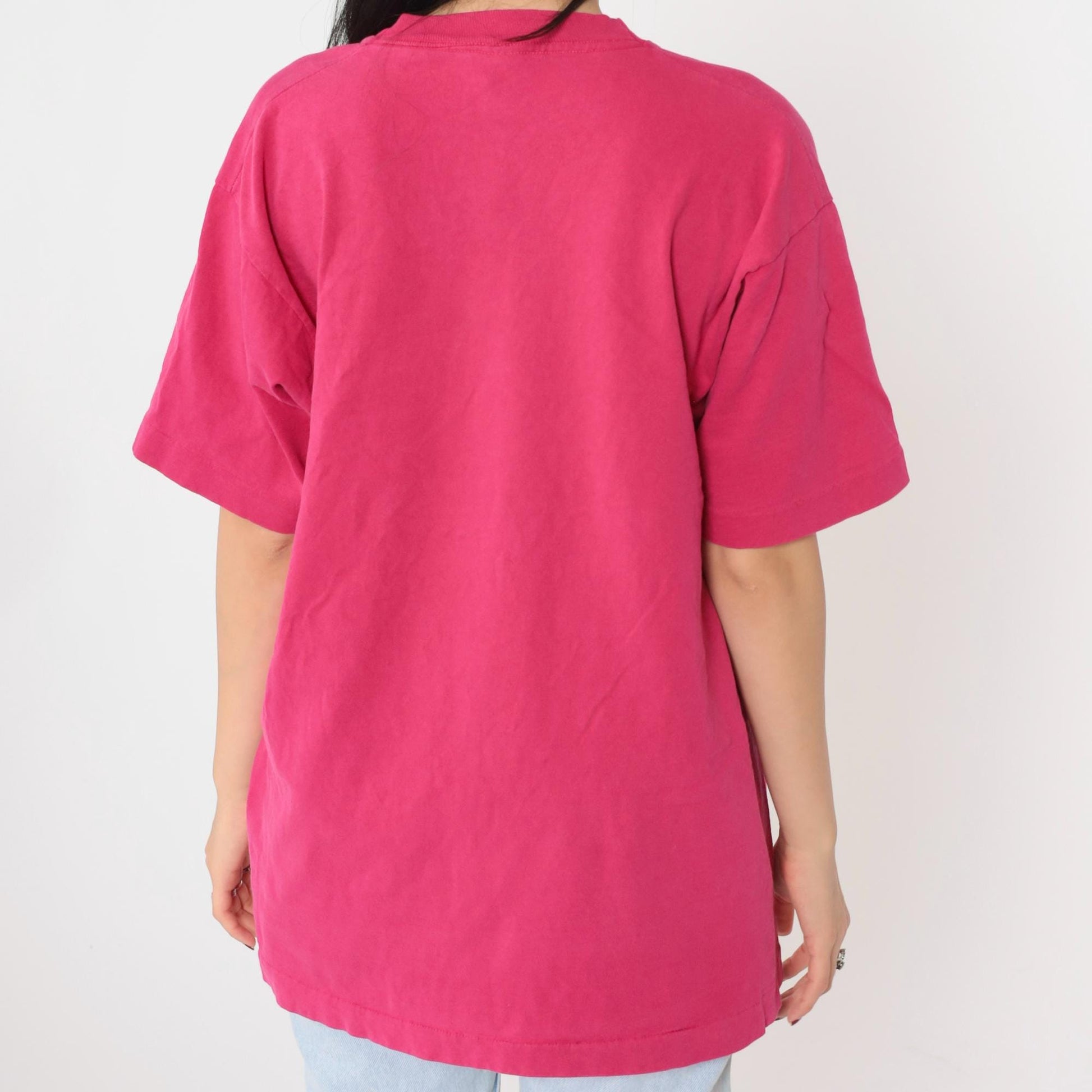 90s Pier Pleasure Sunnyside Marina Graphic T-Shirt Hot Pink Cotton Large L