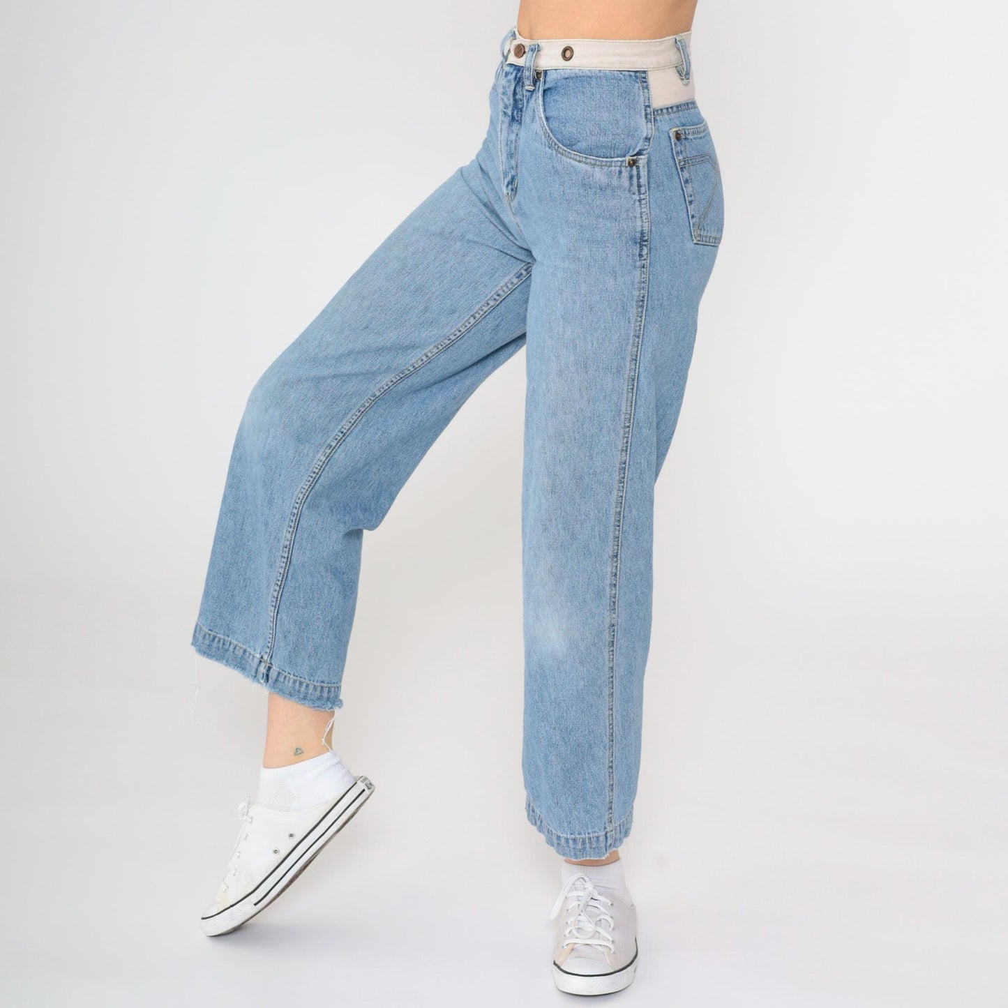 90s GX Gwen Stefani High Rise Straight Leg Jeans Blue Eyelet Youth 12