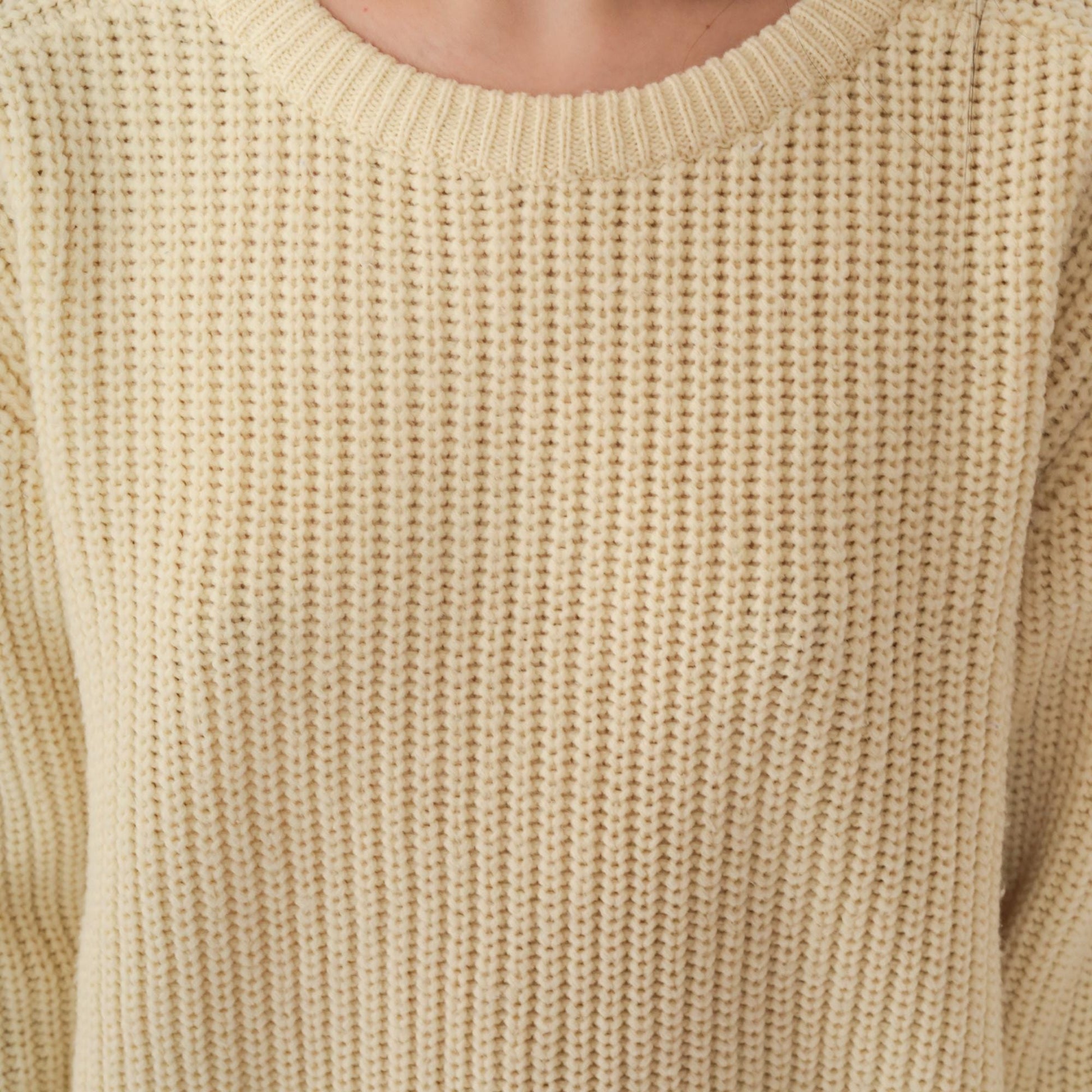 80s Cream Textured Knit Raglan Sweater Crewneck Pullover Medium Large