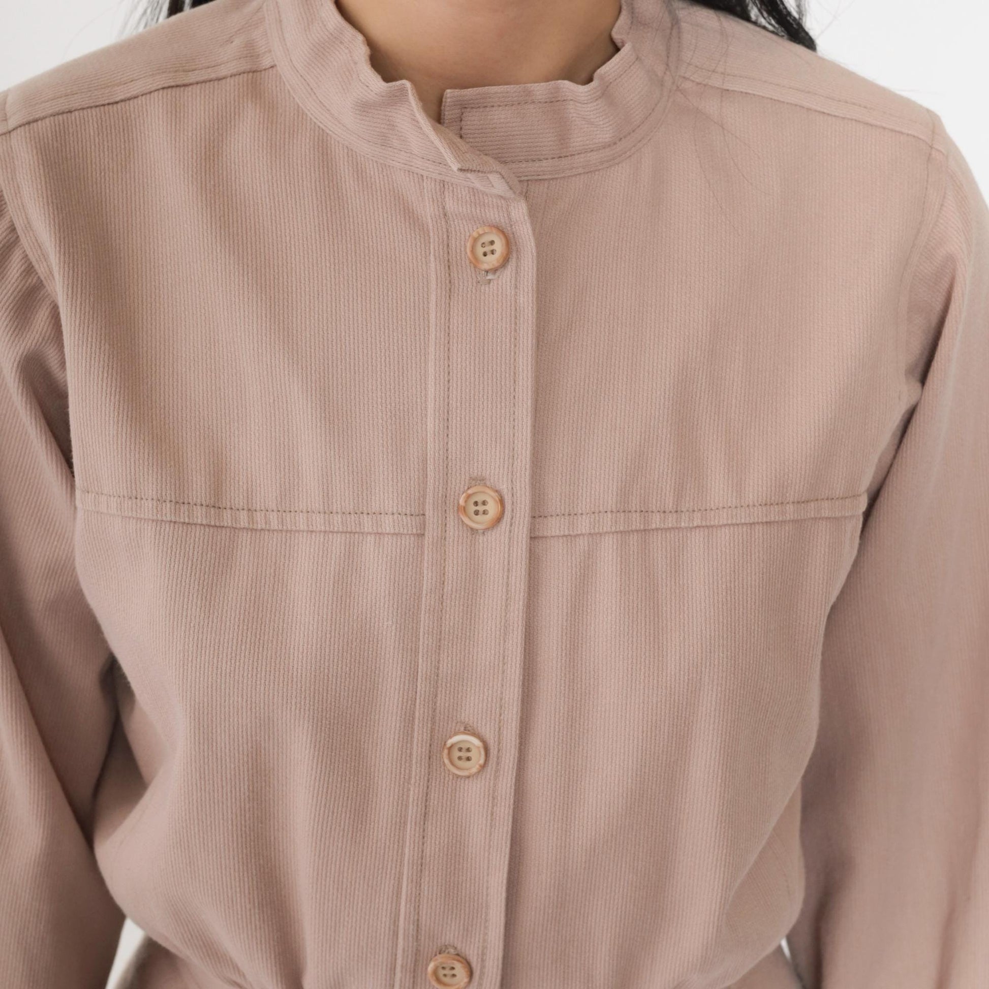 80s Warm Taupe Utility Jumpsuit Wide Leg Pleated Button Front Extra Small