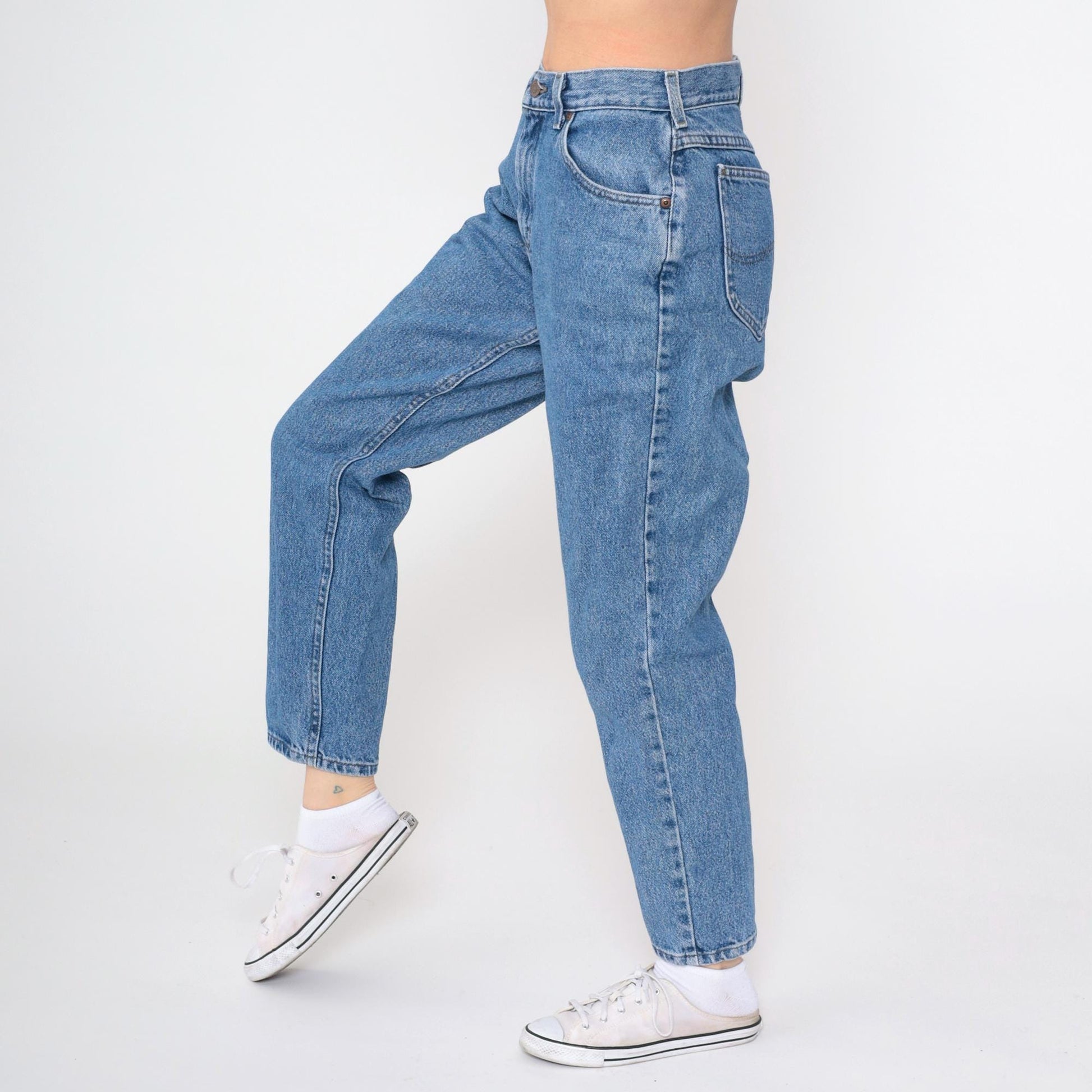 90s Lee High Waist Straight Leg Jeans Blue Denim Small