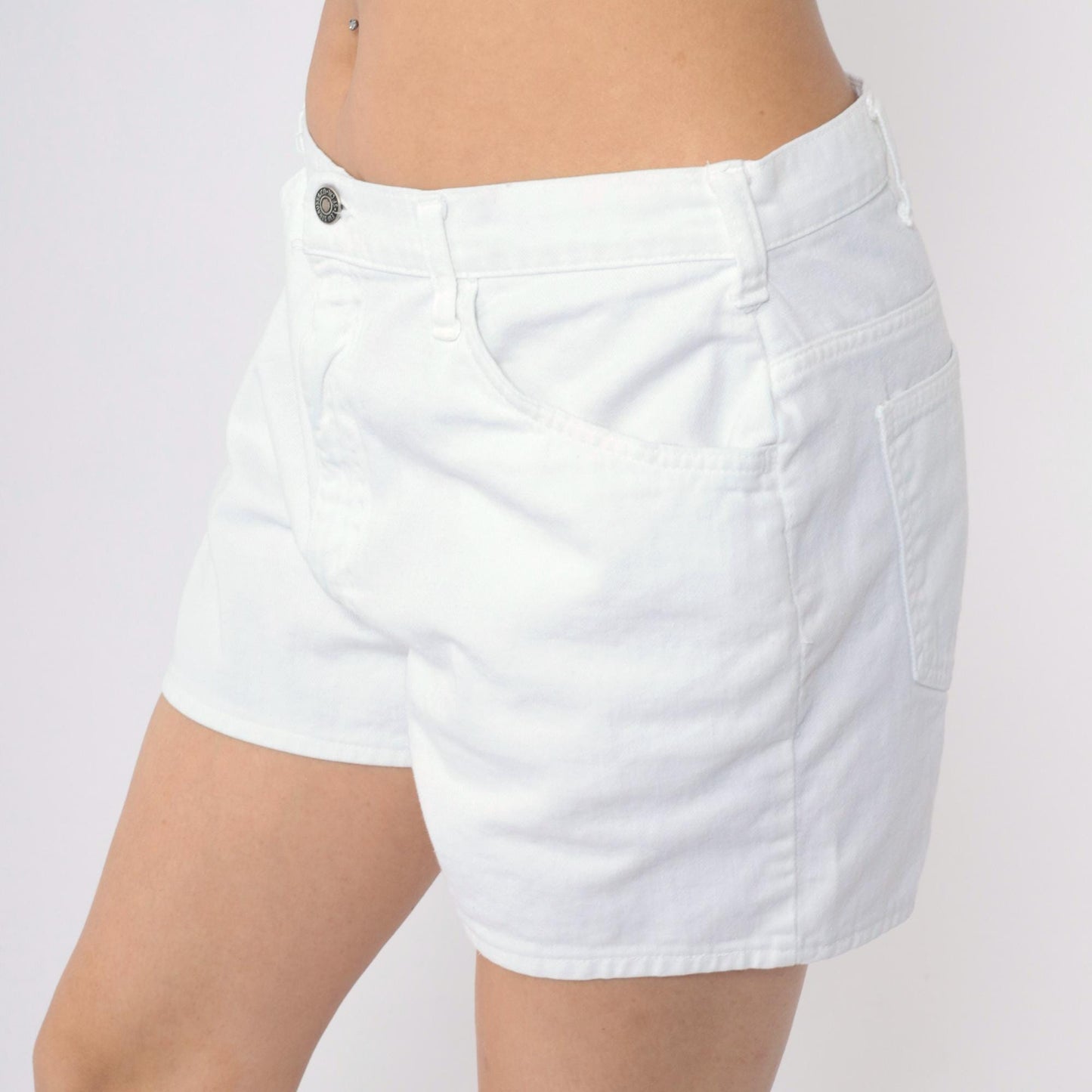 90s Levi's White Denim Shorts High Rise Jean Shorts Large L