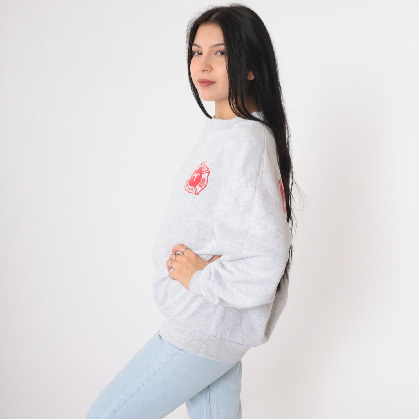 90s Moonachie Fire Department Sweatshirt New Jersey Firefighter Grey Extra Large XXL