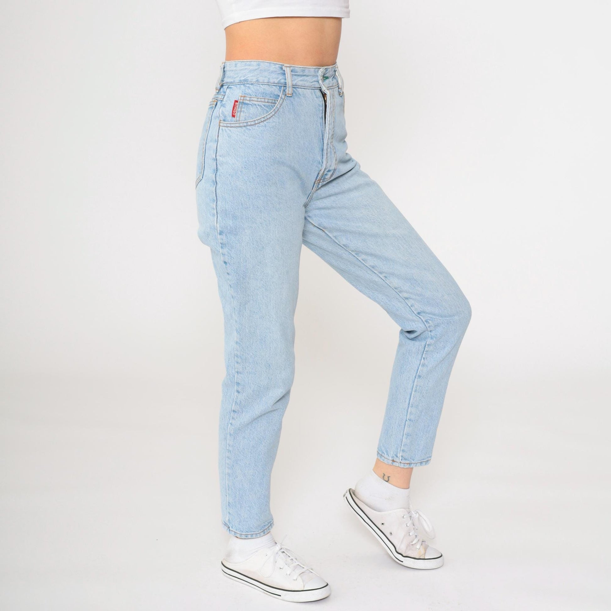 90s Bongo High-Waisted Mom Jeans Light Wash Skinny Denim Extra Small