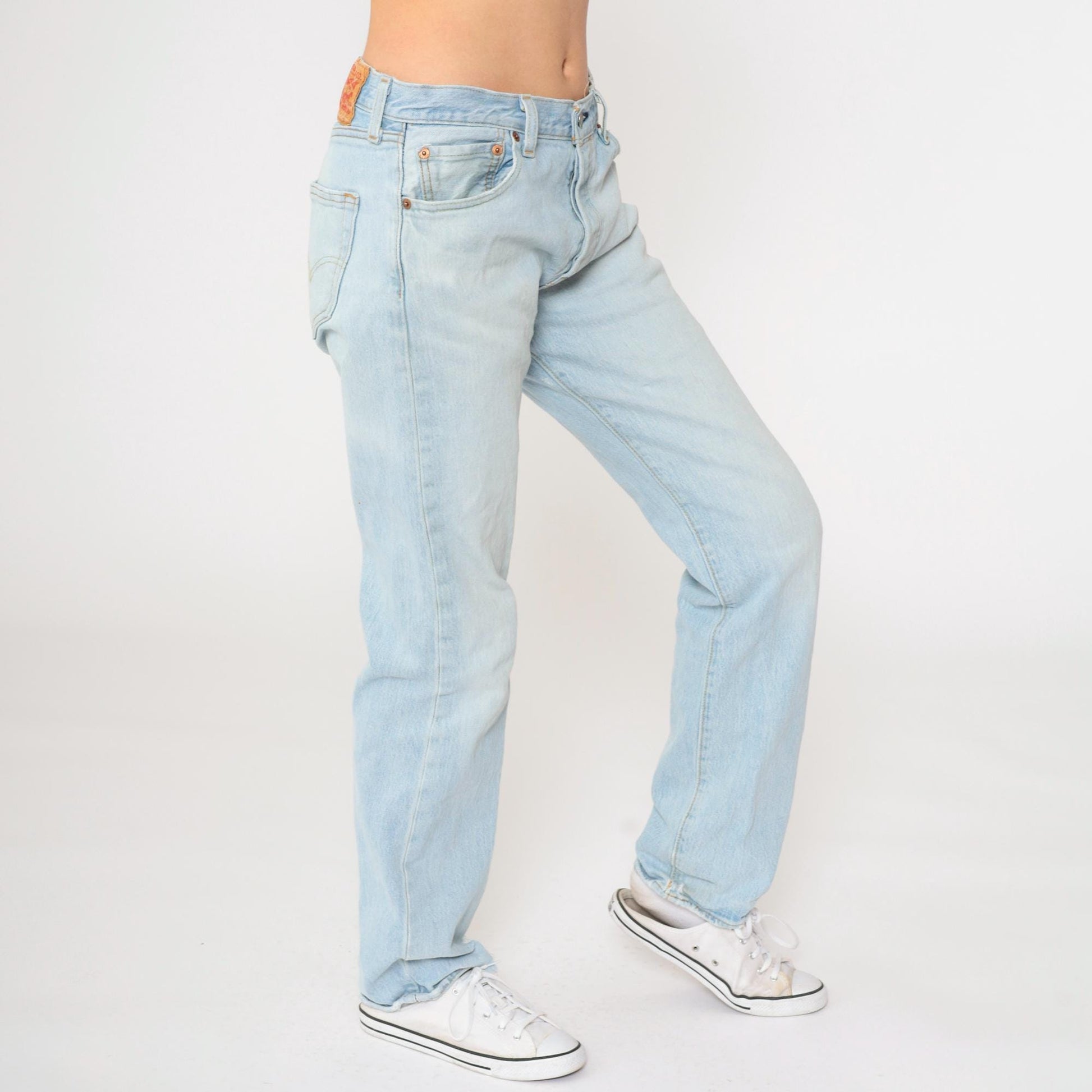 Levi's 501 Straight Leg Mid Rise Jeans Blue Denim 00s 30 x 32
