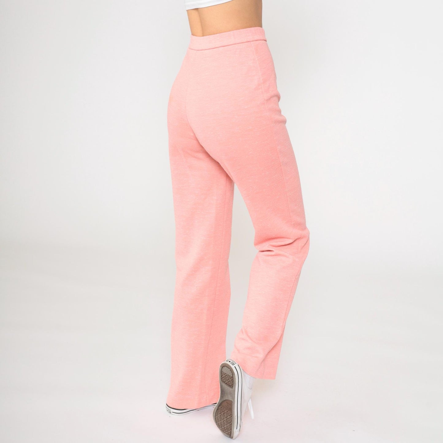 70s Center Stage Pink High-Rise Straight Leg Trousers Extra Small