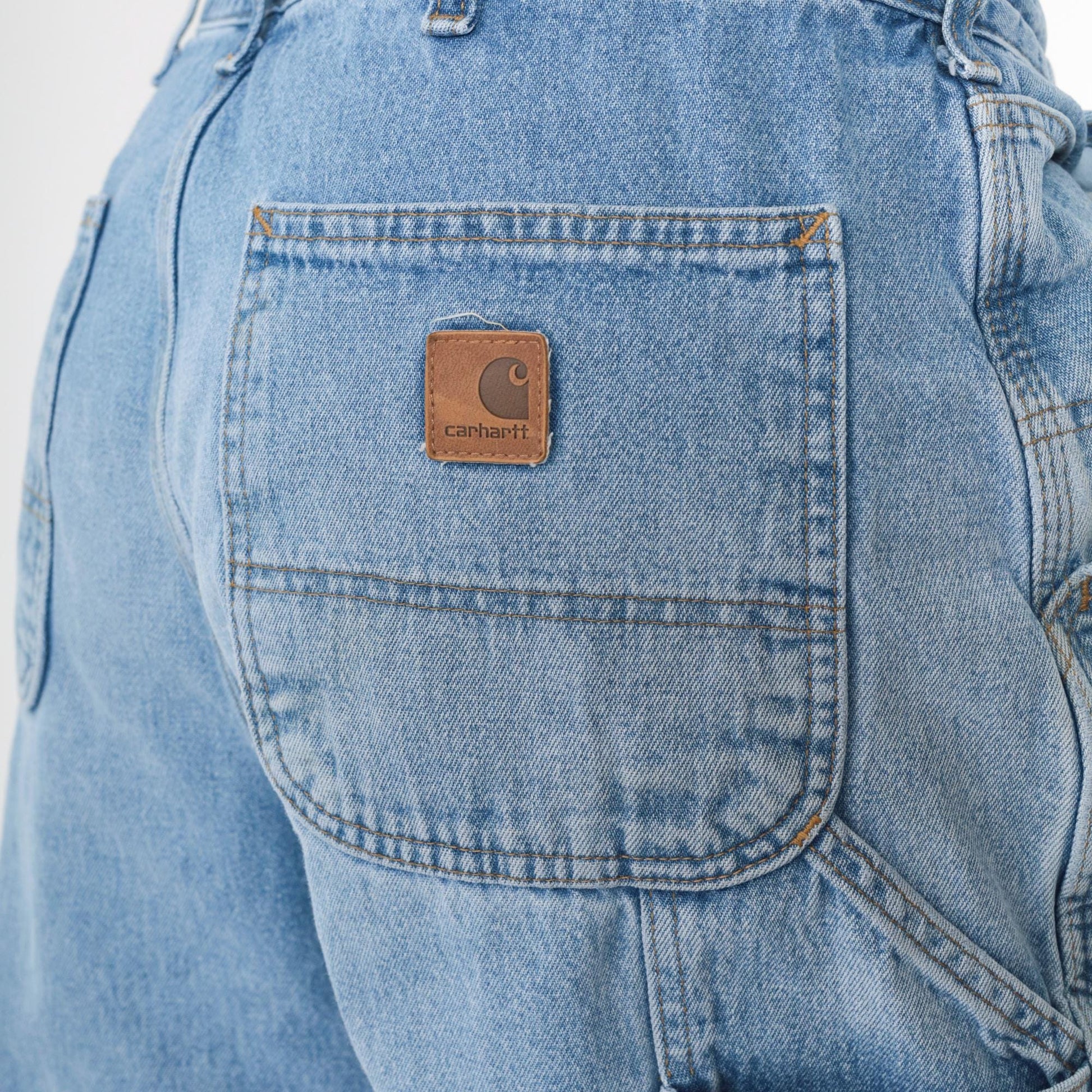 Y2K Carhartt Carpenter Jeans Ripped Blue Denim High Waisted 36x34