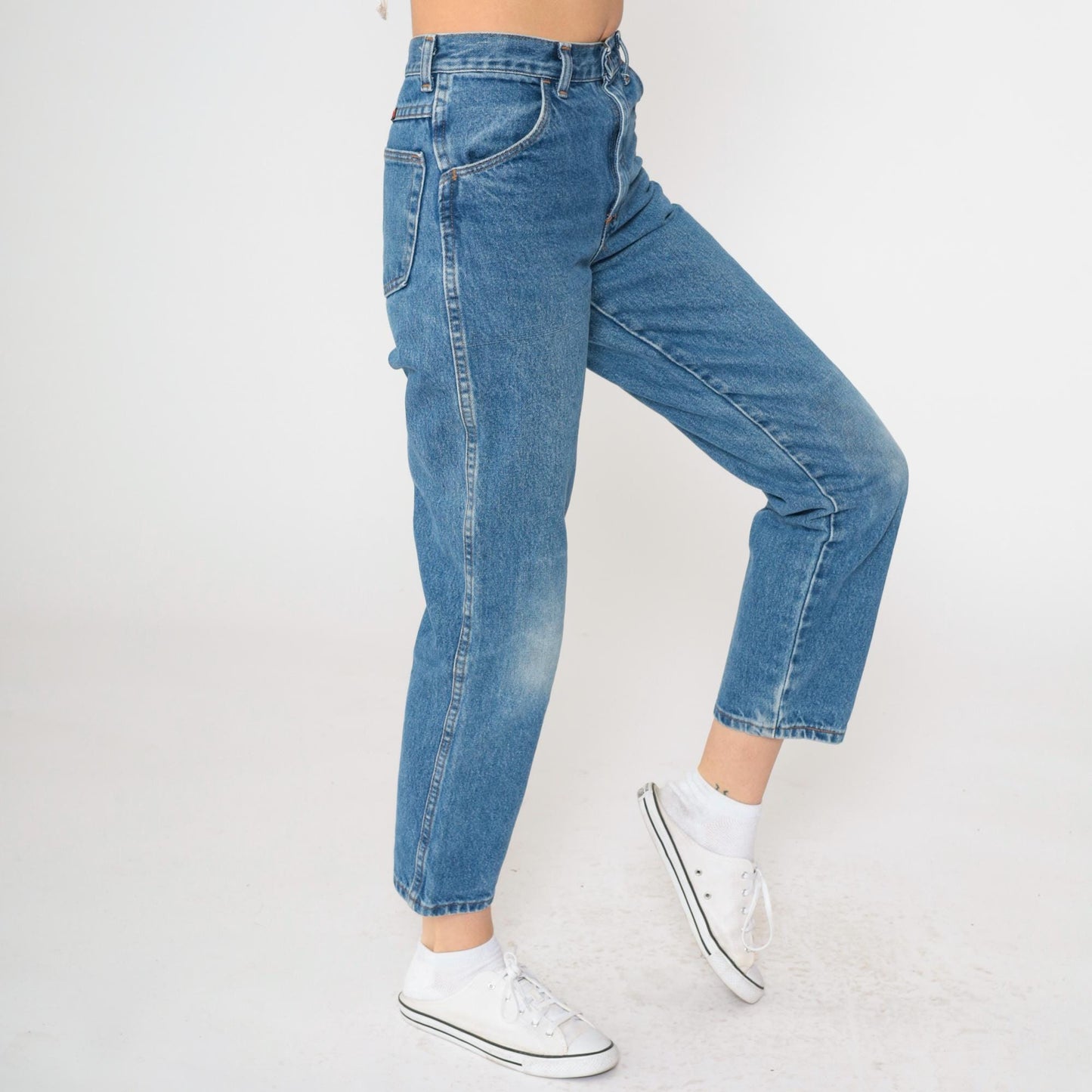 90s Toughskins High Rise Straight Leg Jeans Faded Blue Ankle XS