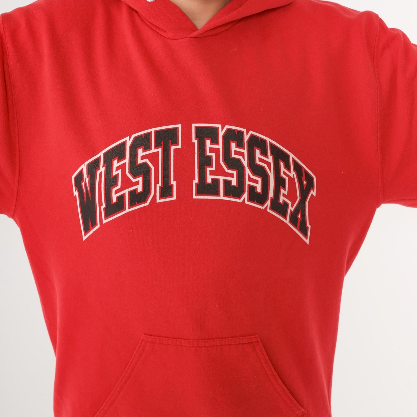 Y2K West Essex High School Hoodie Red Graphic Sweatshirt Medium M