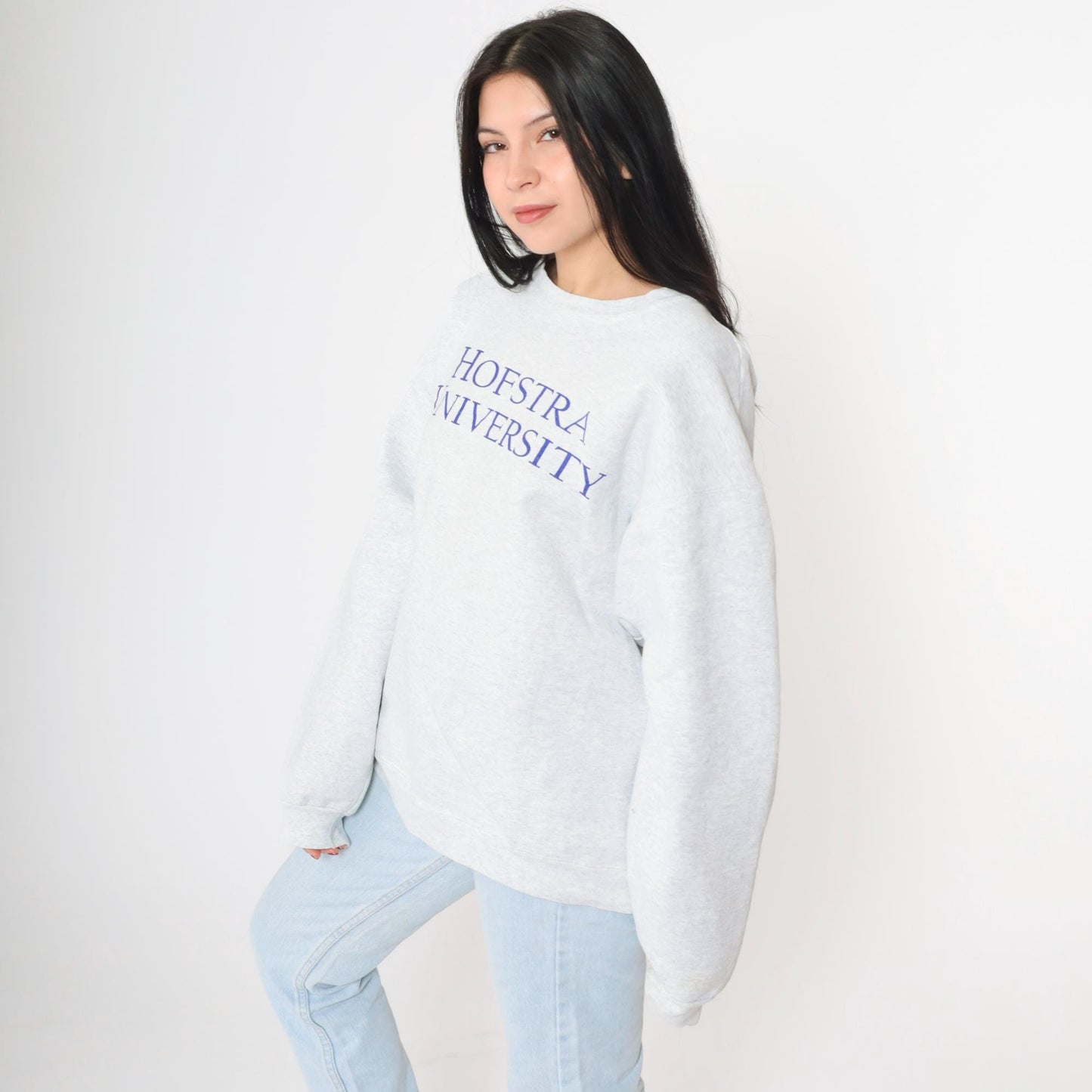 90s Hofstra University Heather Grey Crewneck Sweatshirt Extra Large XL