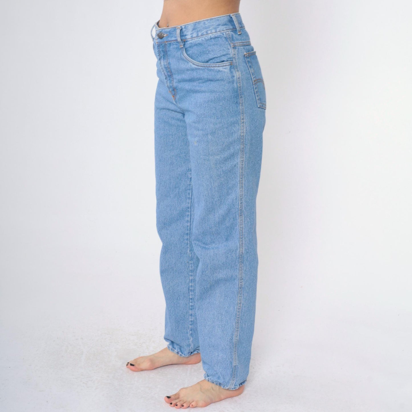 90s Gino Benotti High-Waist Straight-Leg Jeans Blue Denim Size 30