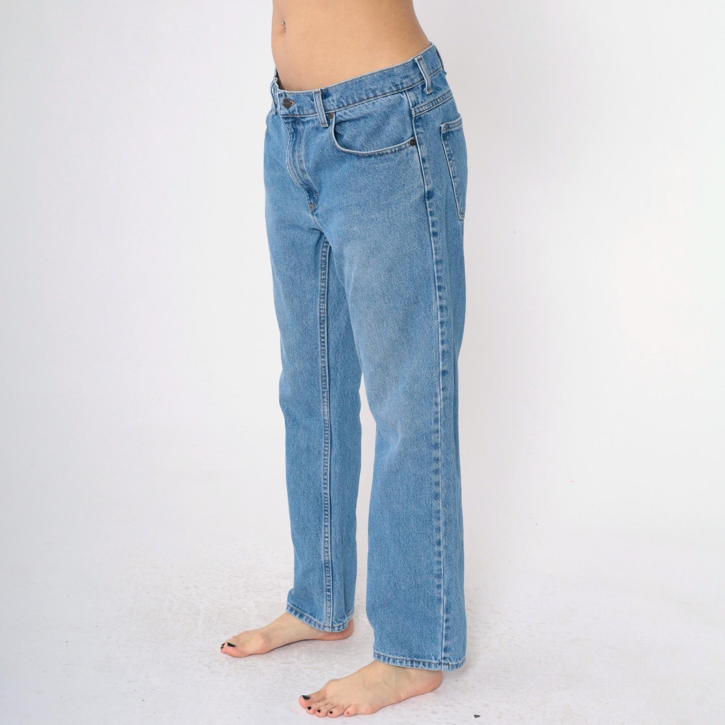 90s L.L. Bean Straight Leg Jeans High Rise Blue Denim 34x29