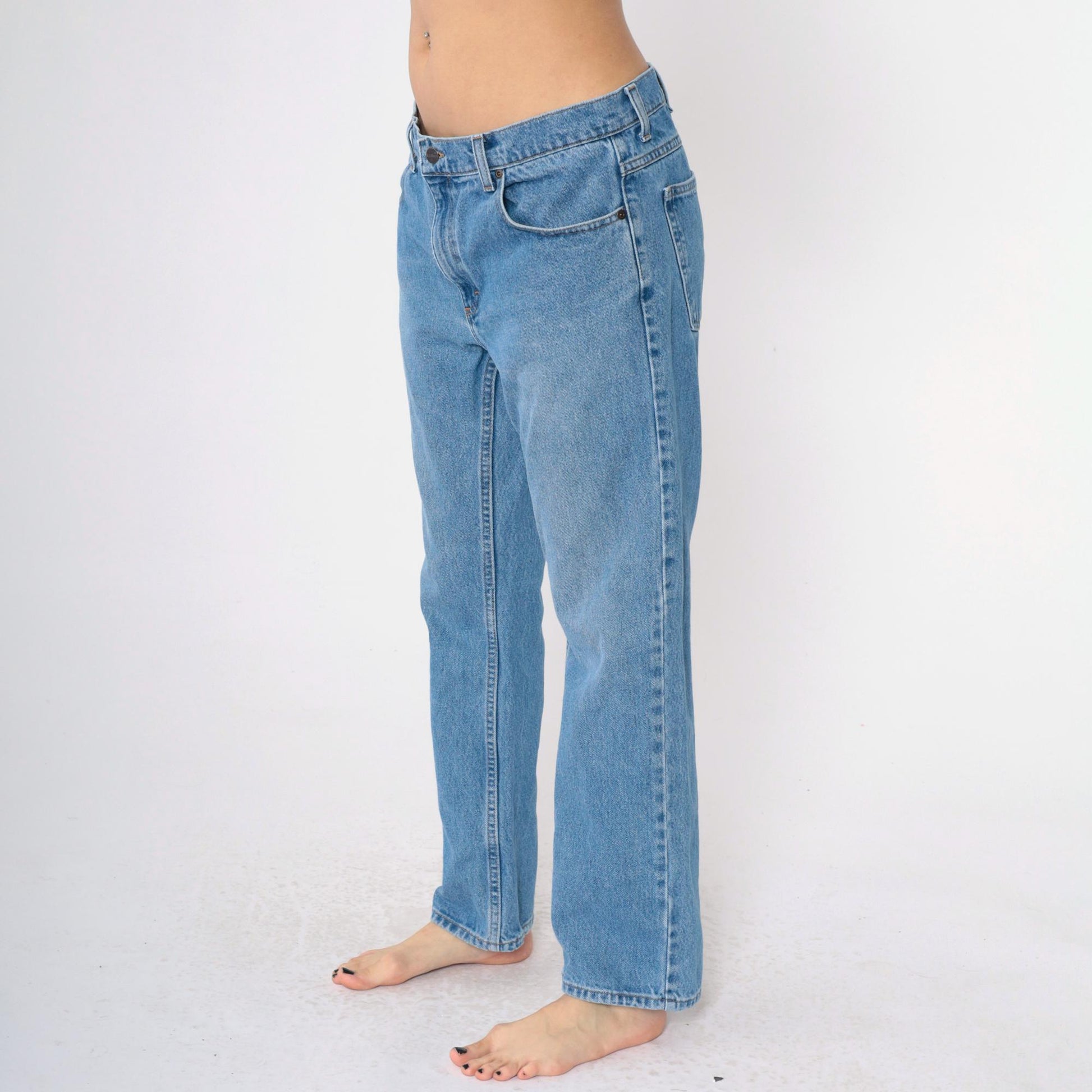 90s L.L. Bean Straight Leg Jeans High Rise Blue Denim 34x29