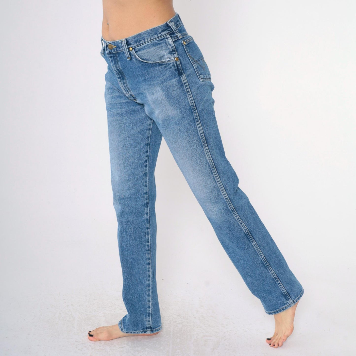 90s Wrangler George Strait Cowboy Cut Jeans Blue High Rise Tapered 32x34