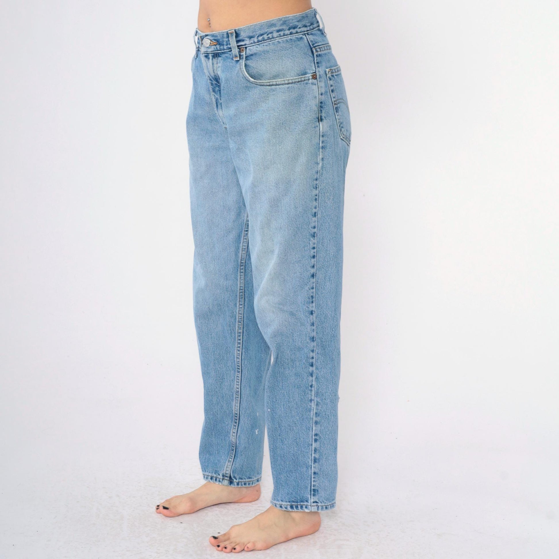 90s Levi's 560 High Waist Tapered Jeans Blue Denim Men's 32x32