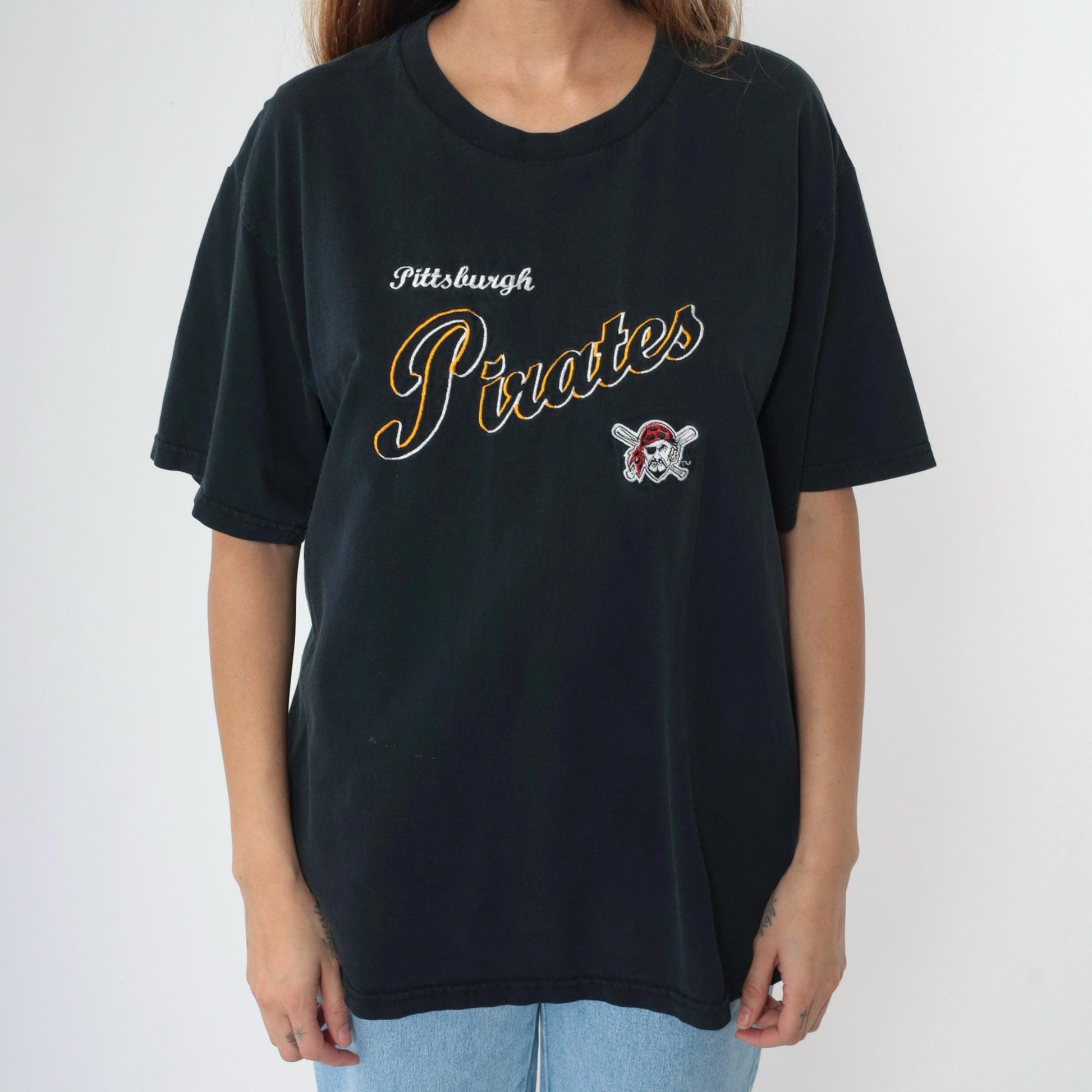 90s Pittsburgh Pirates Lee Sport Embroidered Baseball T-Shirt Large