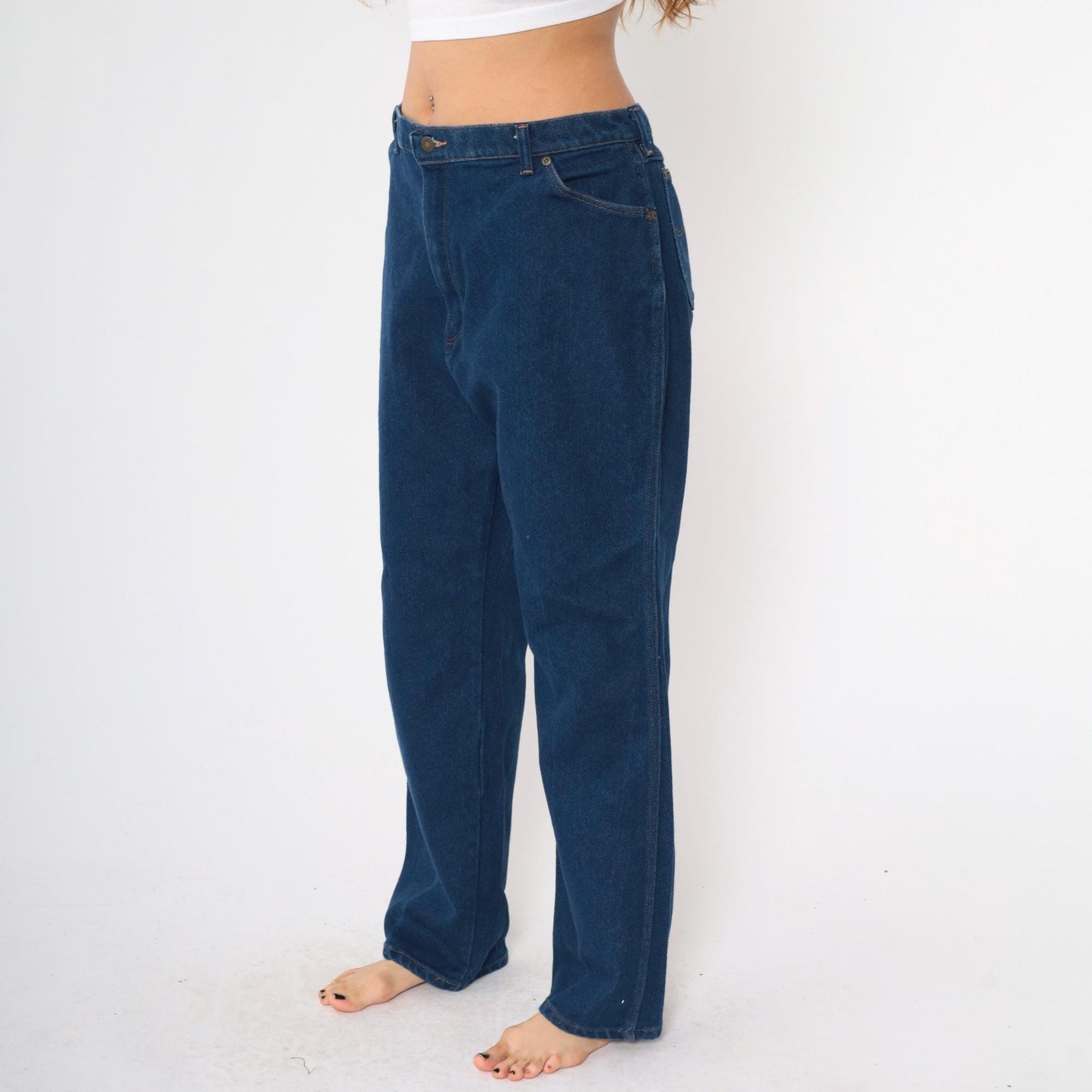 80s Wrangler Dark Wash Straight Leg High Waist Jeans Extra Large