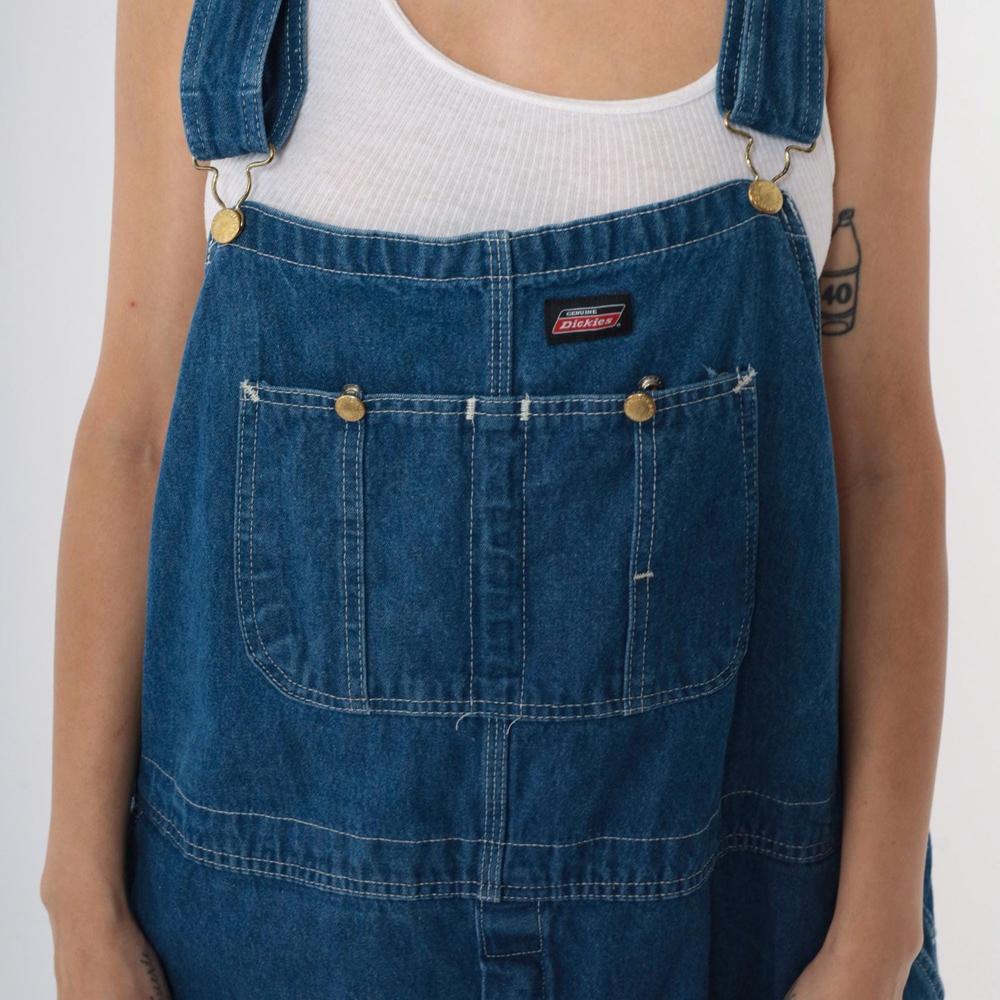00s Dickies Blue Denim Bib Overalls Workwear 48x30 XL