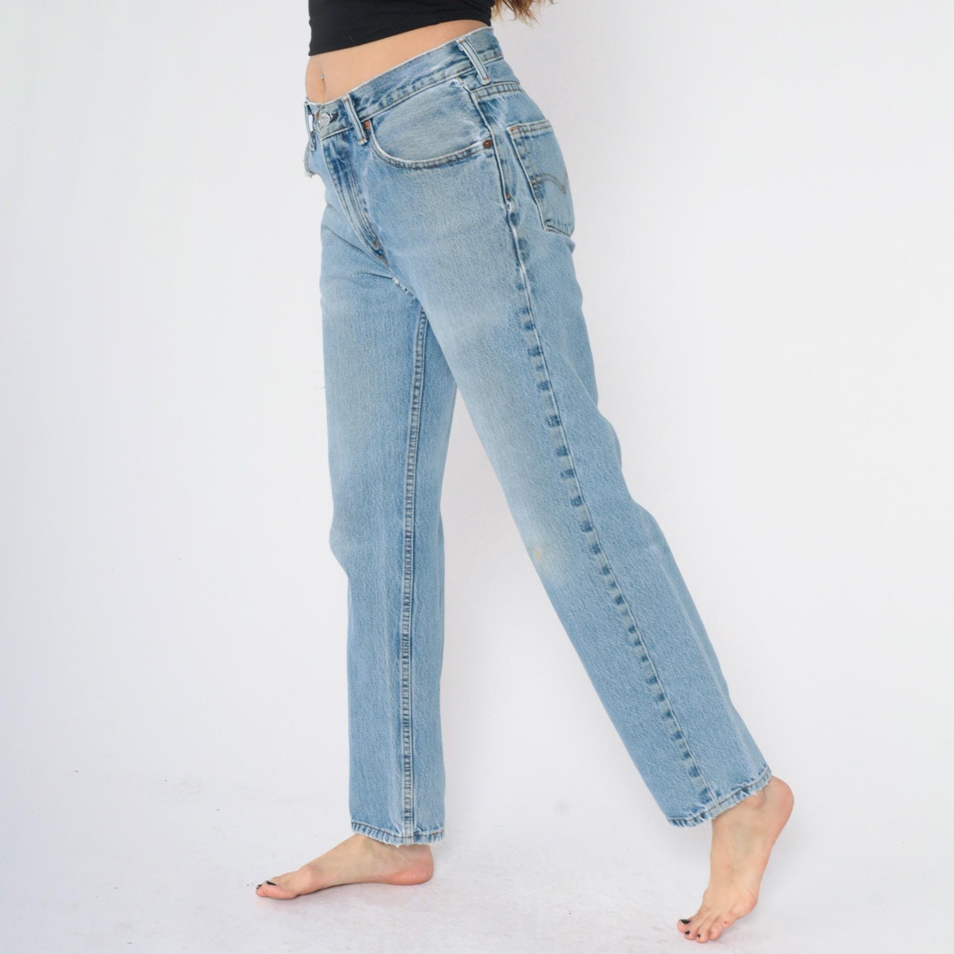 00s Levi's 550 Straight Leg Jeans Blue Denim Distressed Men's 31x32