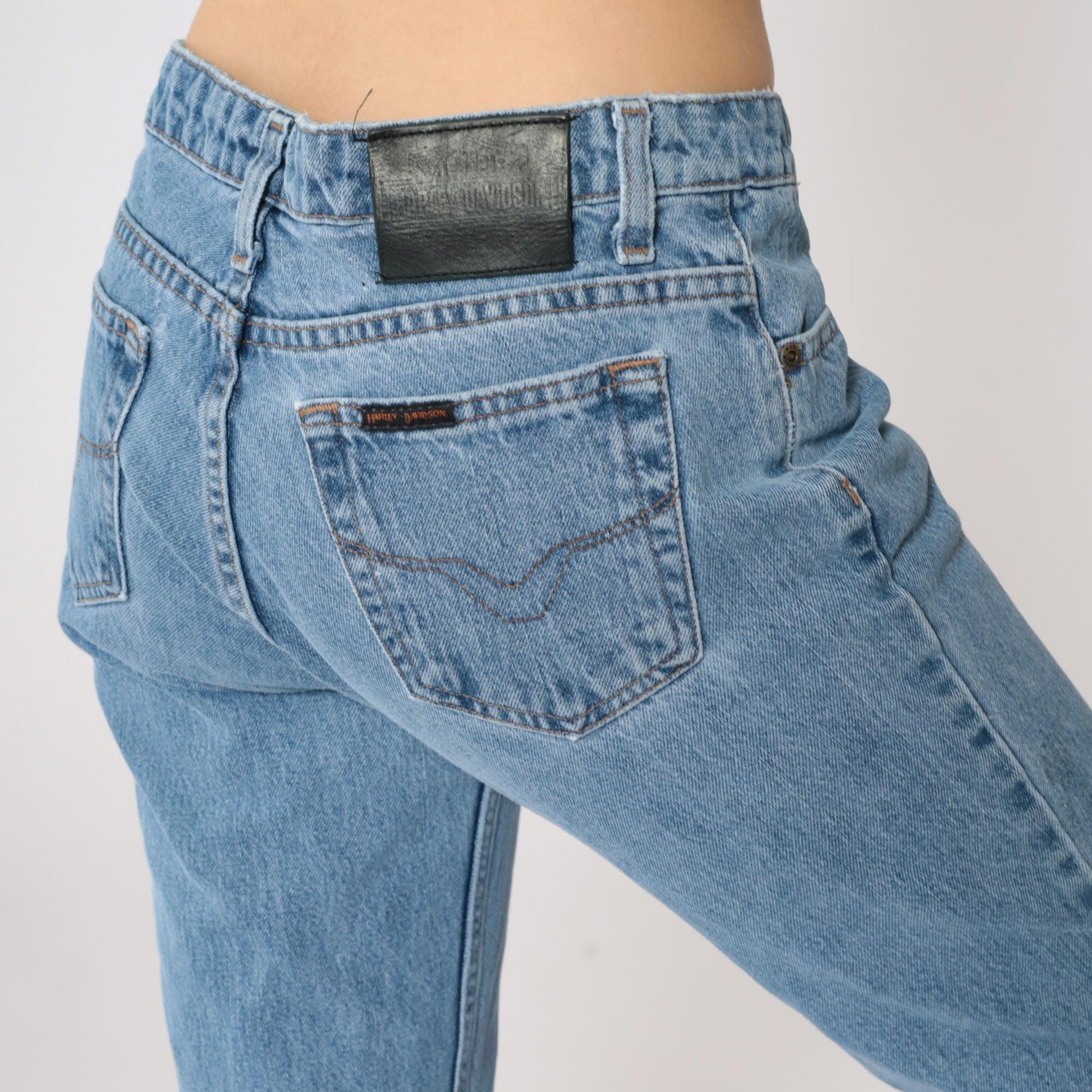 Y2K Harley Davidson Mid Rise Straight Leg Jeans Blue Denim Size 4