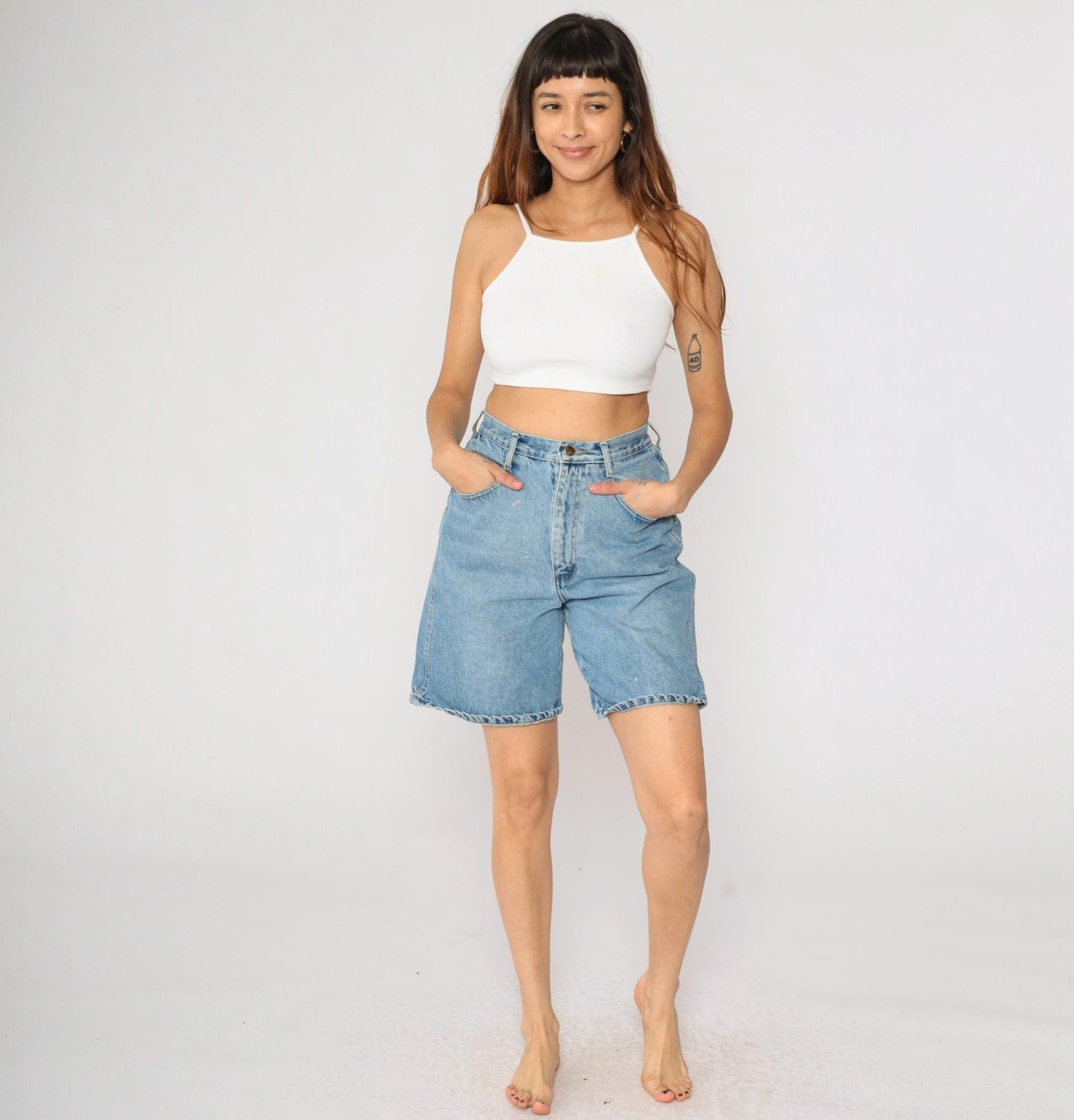 90s Backroad High-Waisted Denim Shorts Blue Small S
