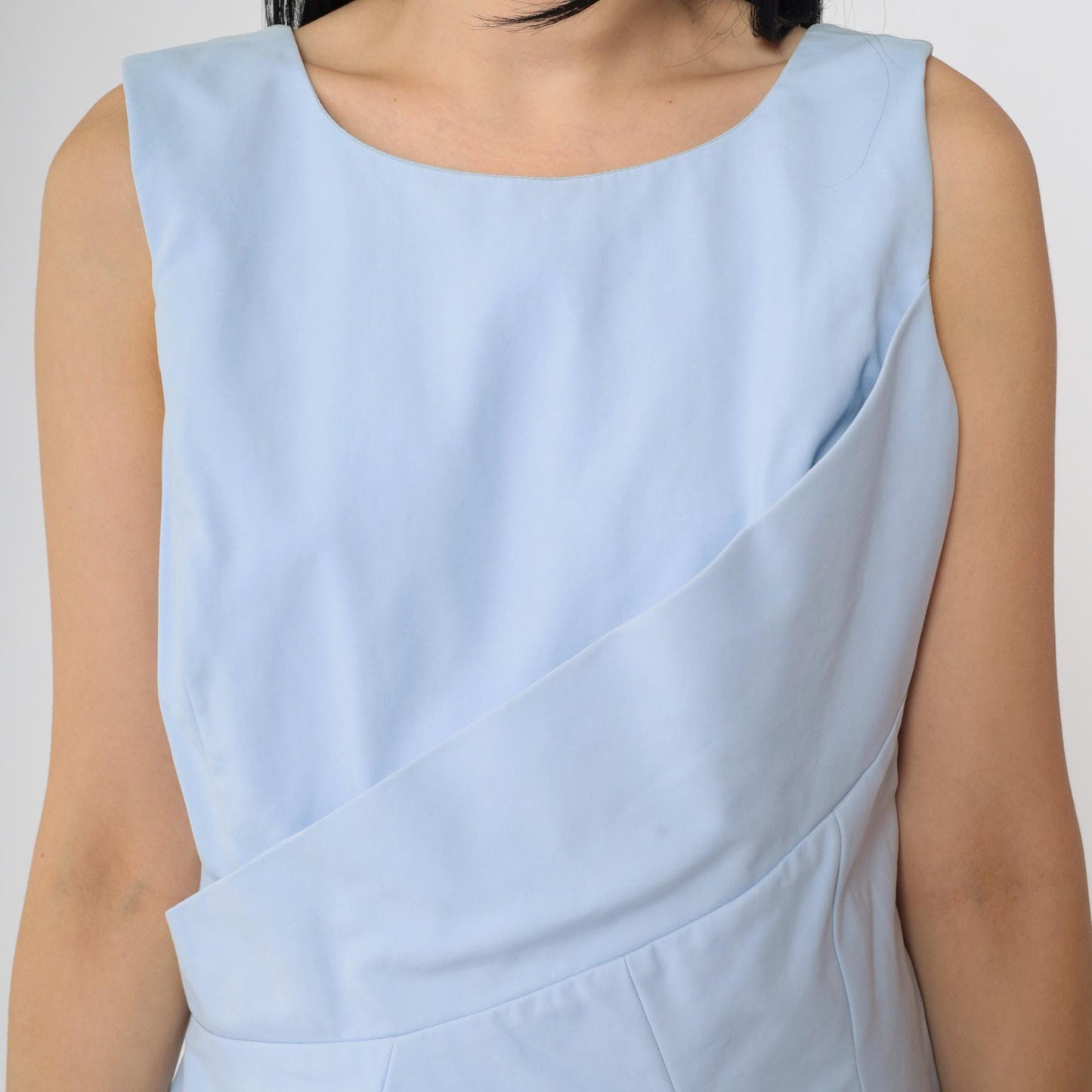 Christian Dior Blue Skater Mini Dress V-Back Jewel Neck Medium M