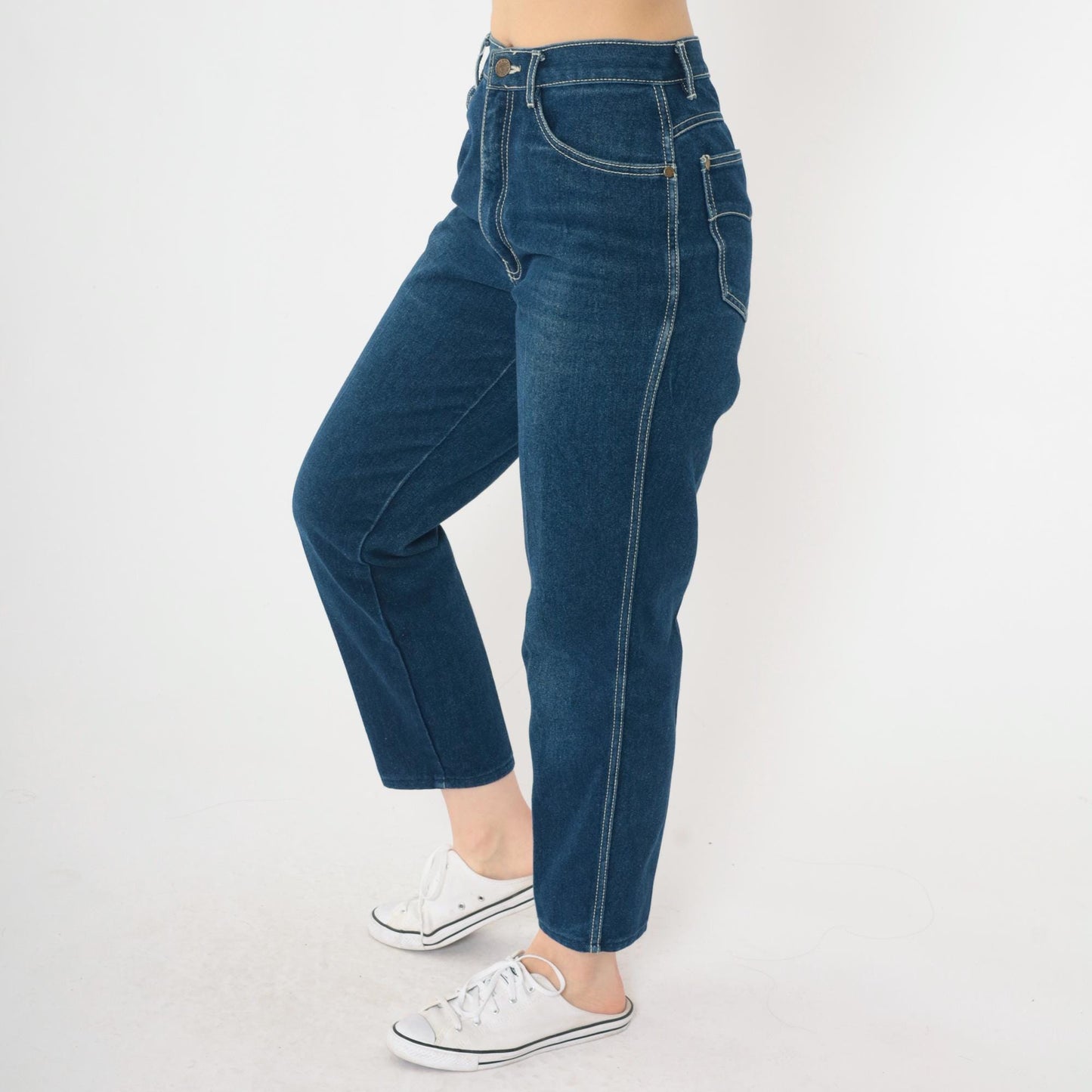 80s Tommy's Dark Wash High-Waist Straight Ankle Jeans Small S