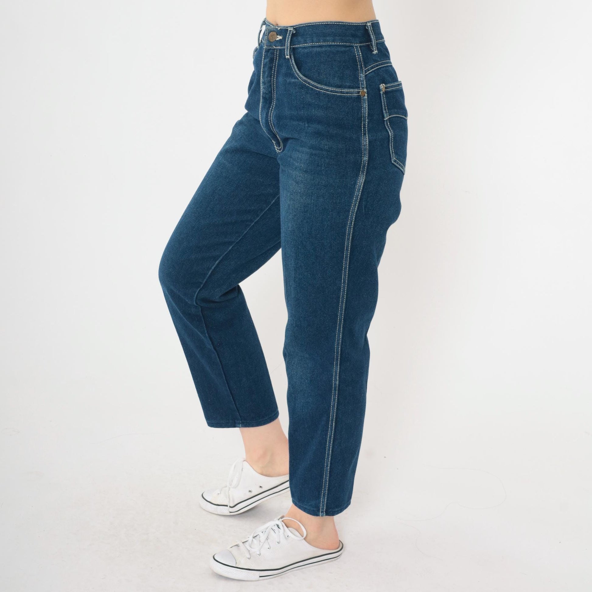 80s Tommy's Dark Wash High-Waist Straight Ankle Jeans Small S