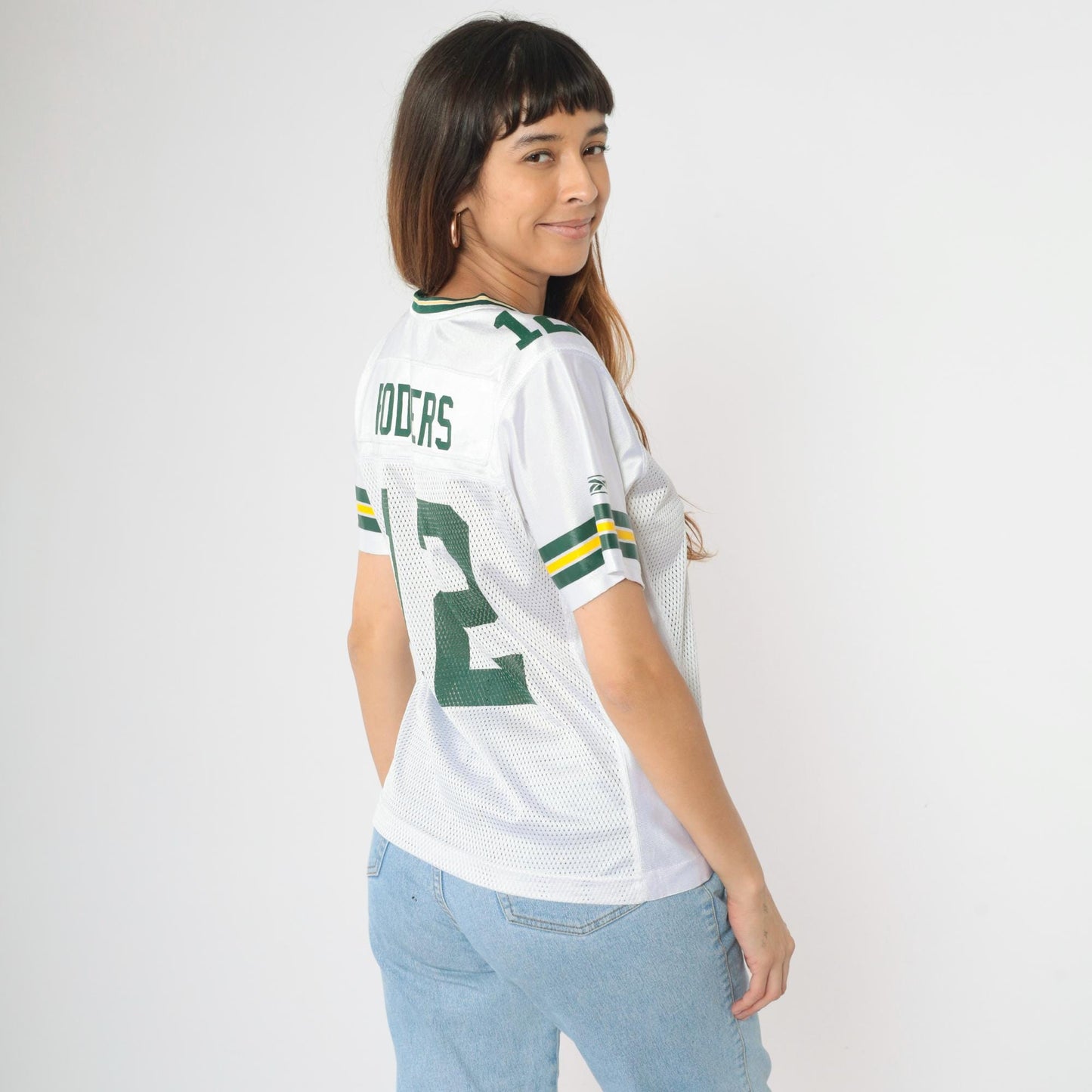 Aaron Rodgers Green Bay Packers Jersey Reebok NFL 2000s White Mesh Medium