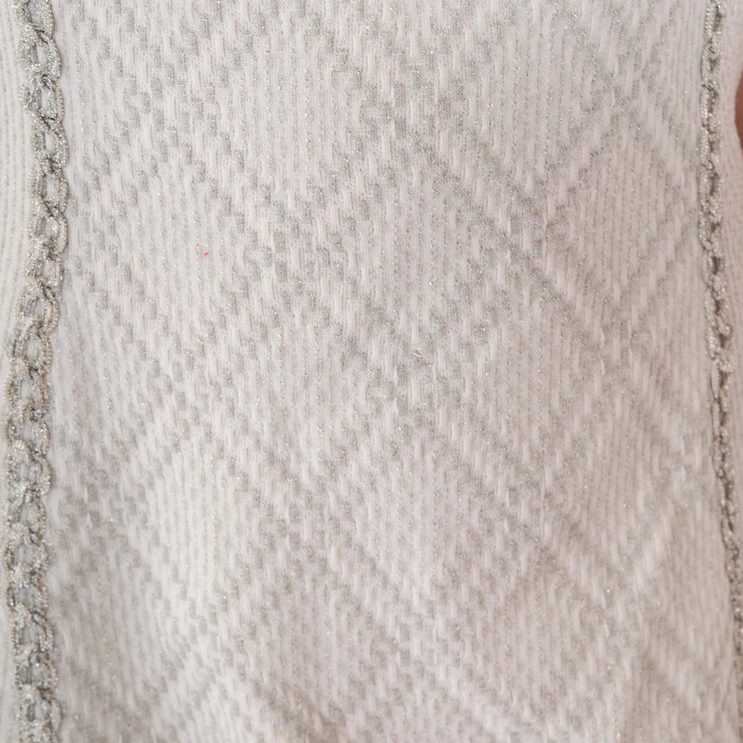 60s Vicky Vaughn Silver Checkered Mini Dress Sleeveless A-Line White Small