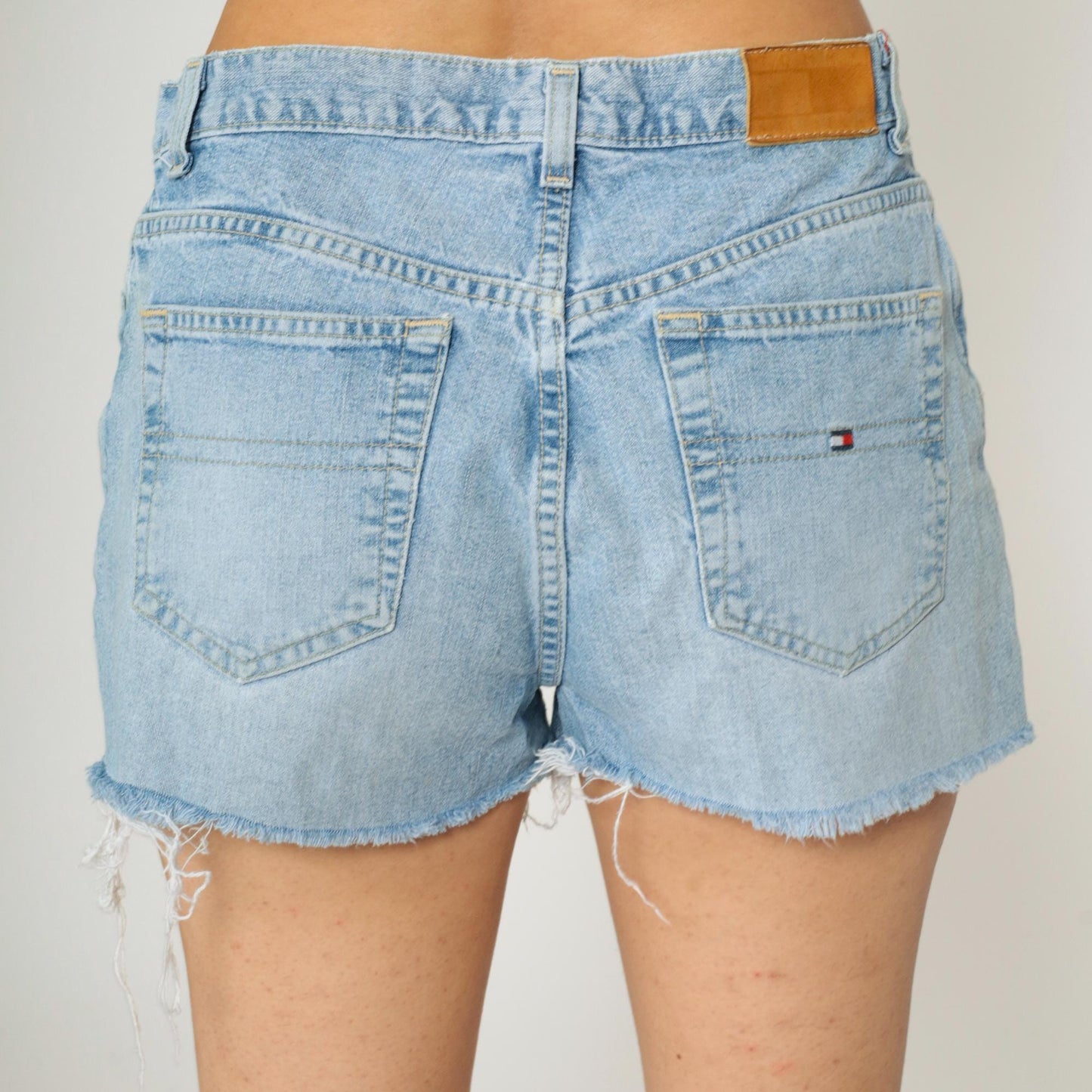 Y2K Tommy Hilfiger Blue Denim Cutoff Shorts Mid Rise Medium 10